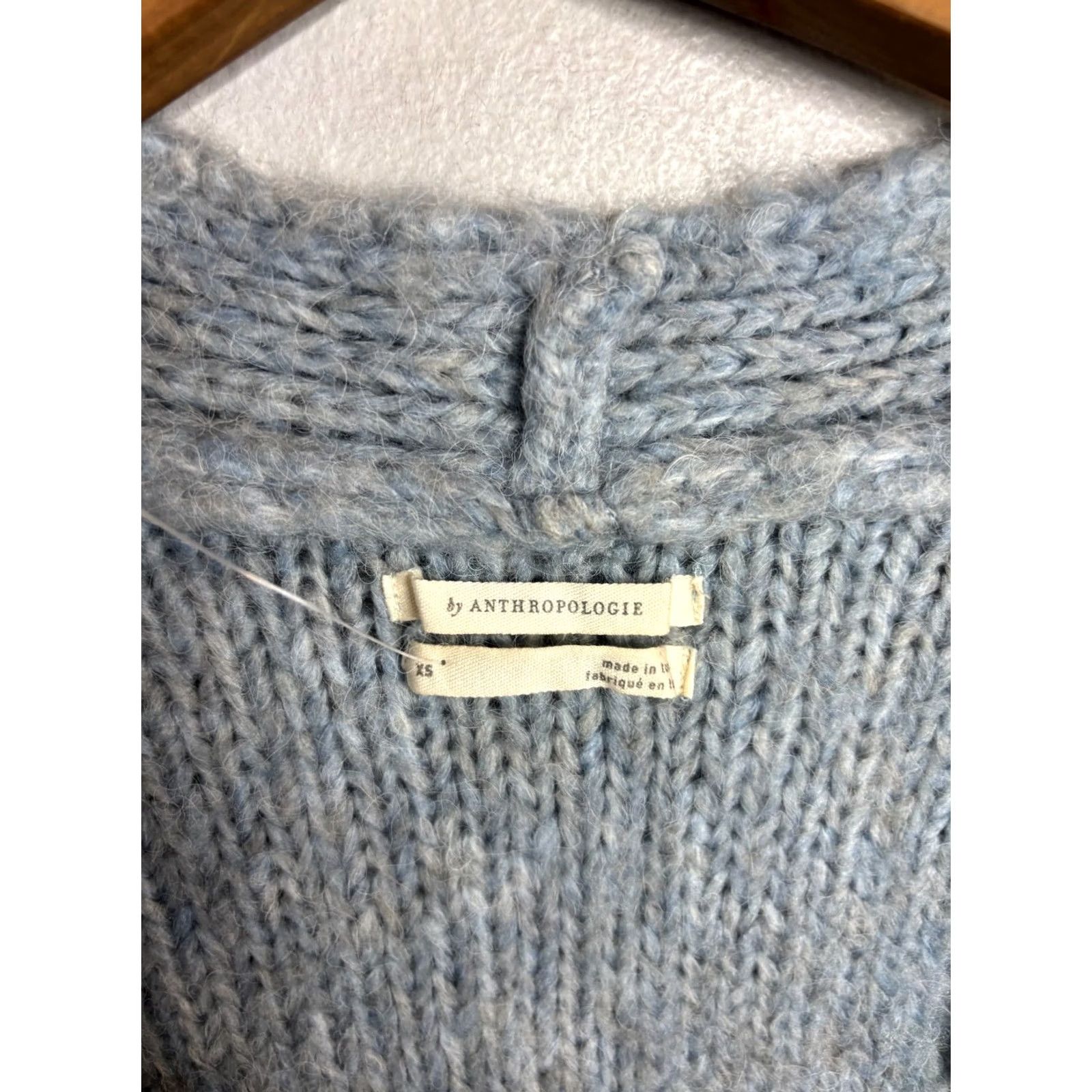 Anthropologie Anthropologie Cardigan Knit Open Trench Crochet Blue XS Womens Casual Open Front Knit Petite? No, keep as XS. Size XS / US 0-2 / IT 36-38 - 3 Thumbnail