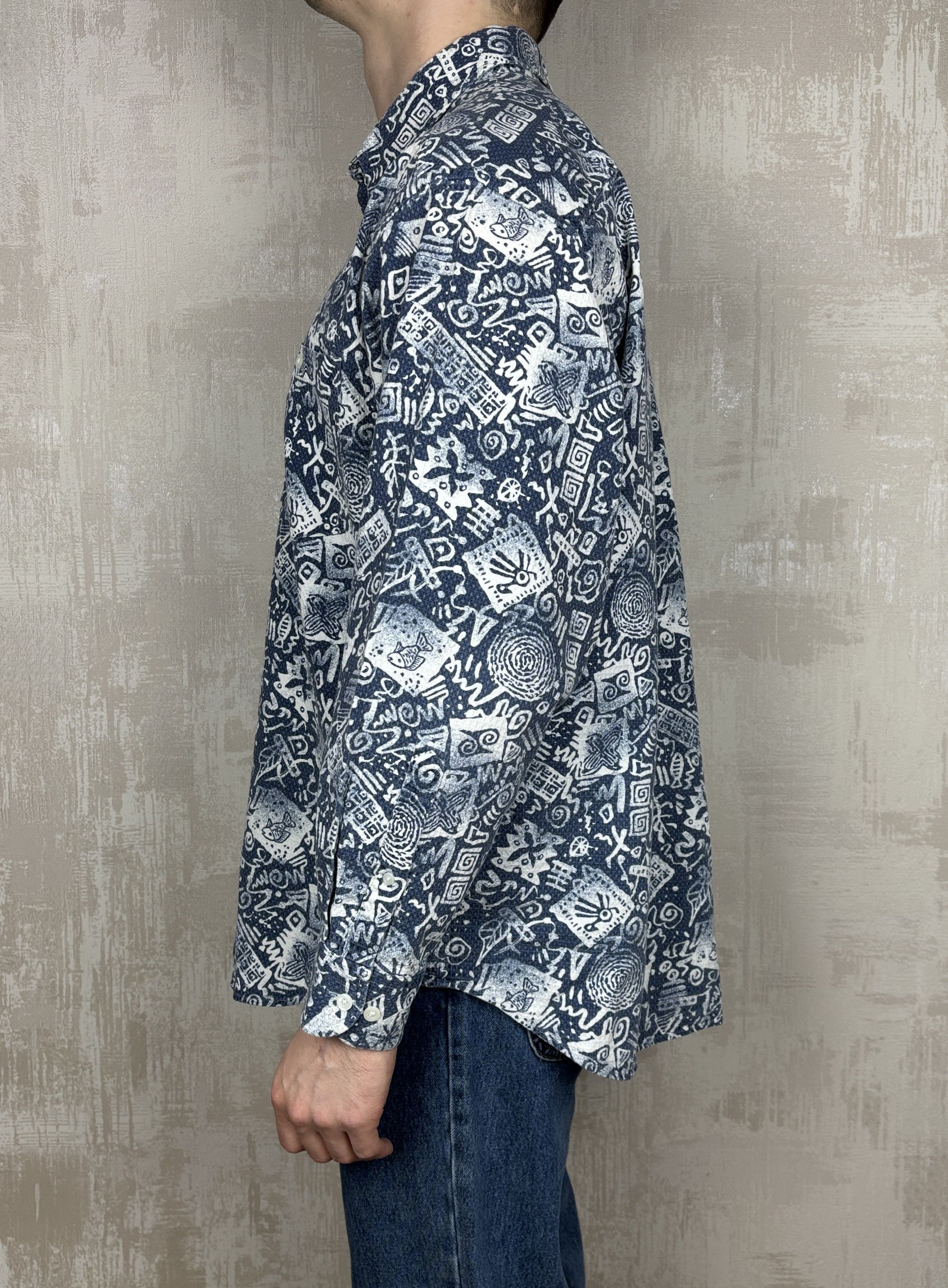 Vintage 90's Vinci Casual Abstract Navajo Style Long Sleeve Shirt Size US XL / EU 56 / 4 - 10 Thumbnail