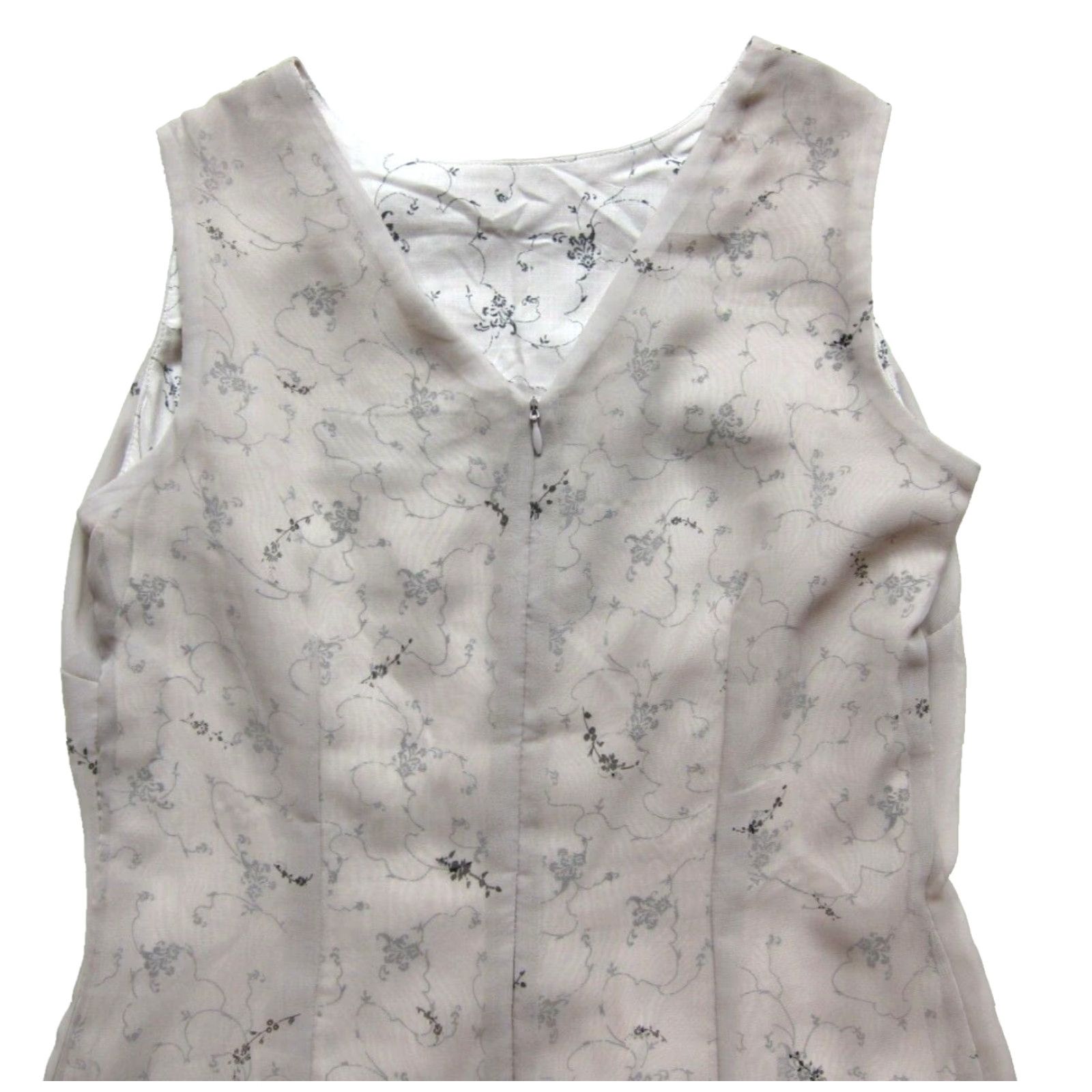 Vintage VINTAGE Hillard & Hanson Ivory Black Lined Lace Floral Sleeveless Tank Dress 4 Size S / US 4 / IT 40 - 5 Thumbnail