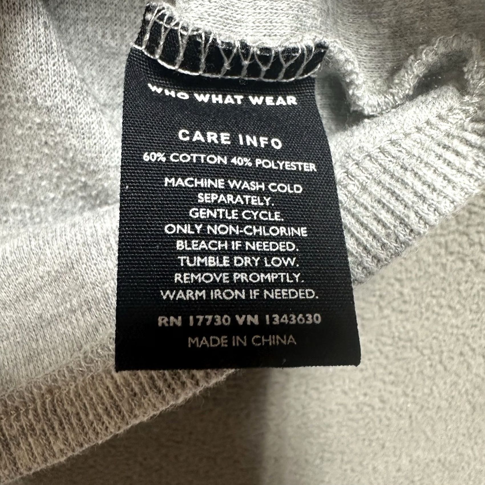 Vintage WHO WHAT WEAR Top Womens Medium Thermal Puff Sleeve Crew Neck Pullover Shirt Gray EUC Size M / US 6-8 / IT 42-44 - 4 Thumbnail