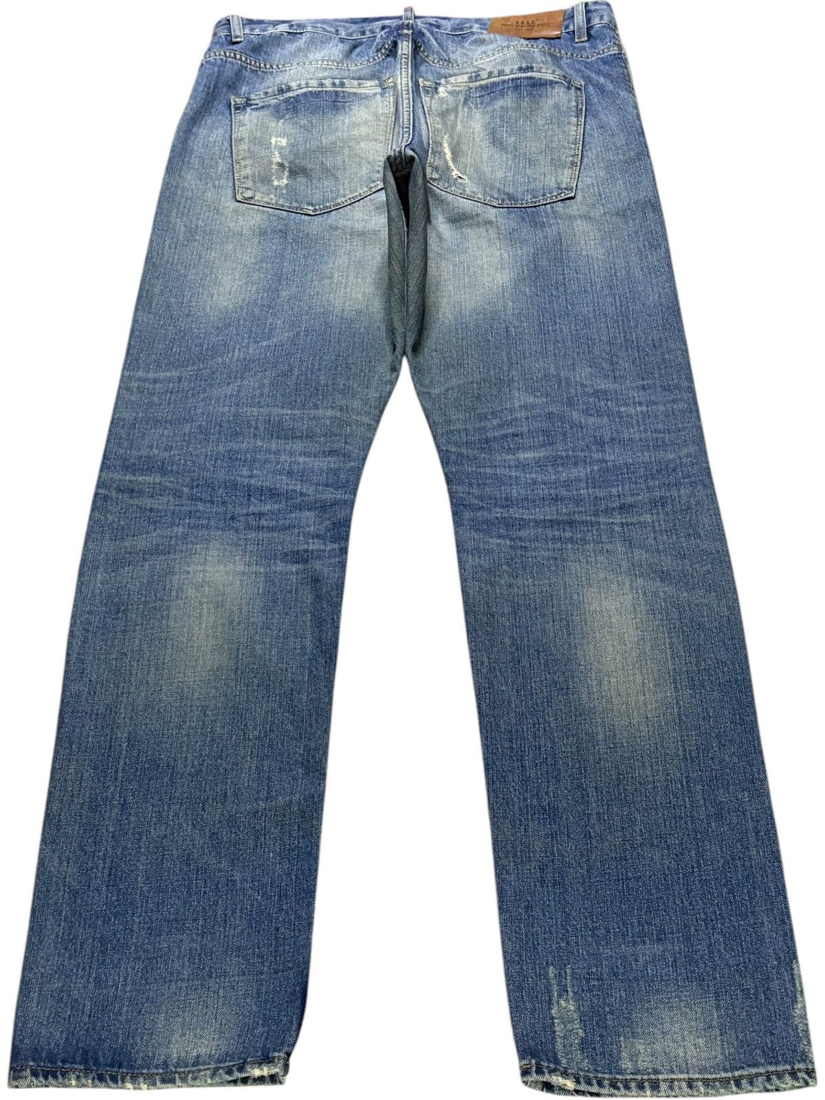 Japanese Brand Vintage Japanese Brand Button Fly Mud Wash Distress Rip Jean Size US 33 - 2 Thumbnail