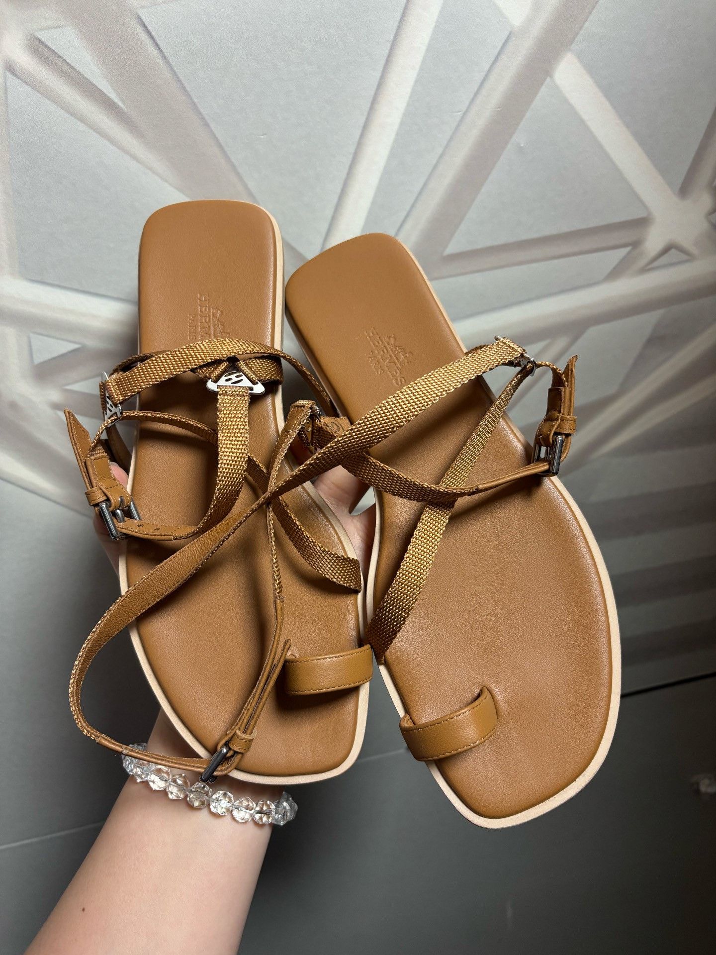 Hermes Hermes Gossip Brown Strappy Roman Sandals Size US 6 / IT 36 - 1 Preview