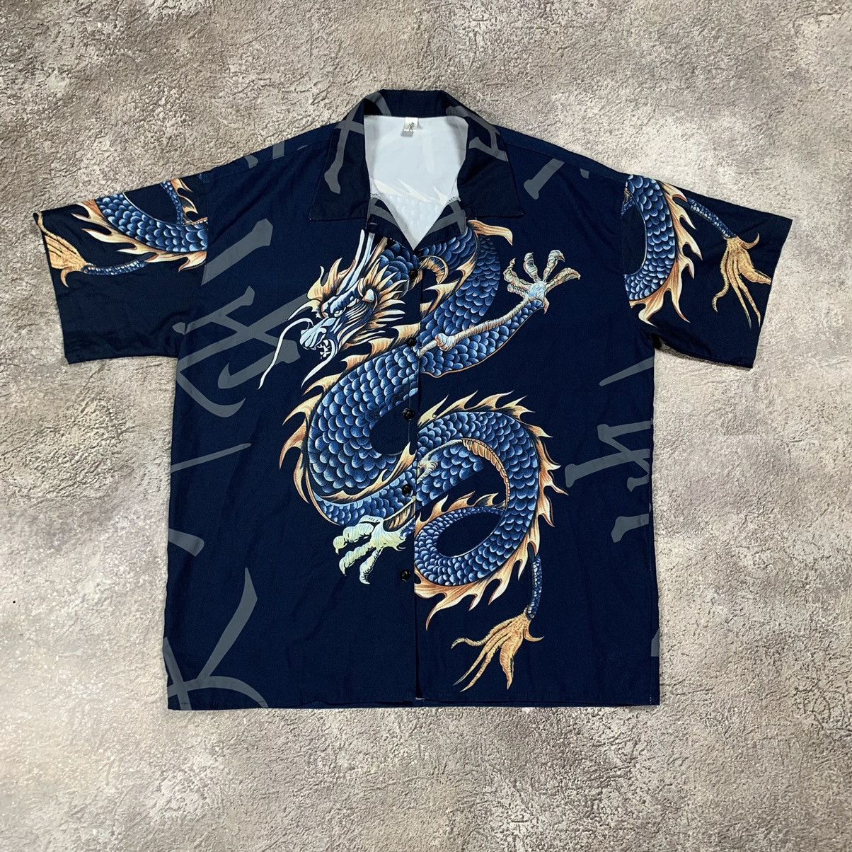 Vintage Vintage 90s Dragon Embroidered Button Up Shirt Japanese Stre Size US XL / EU 56 / 4 - 1 Thumbnail
