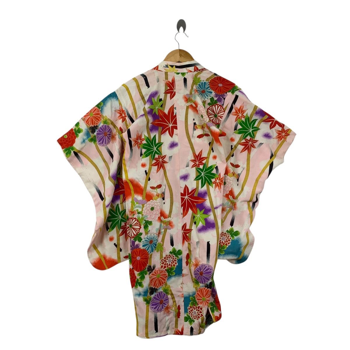 Vintage Vintage 70s KIMONO JAPAN FLORAL Flower AOP Sukajan Coat Size XXL / US 16-18 / IT 52-54 - 7 Thumbnail