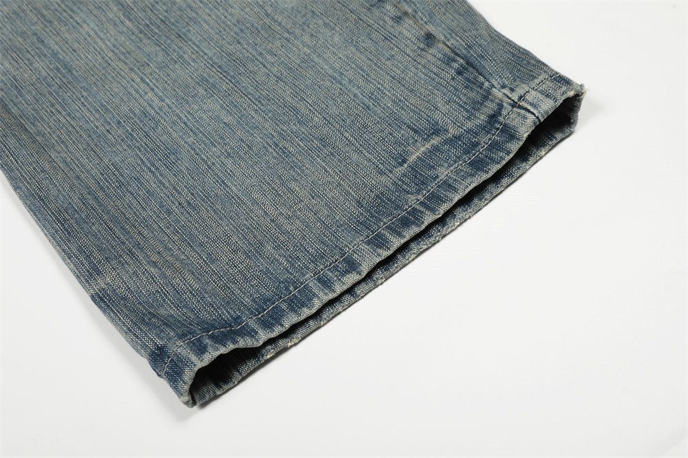 Jean Men's retro punk ripped distressed washed jeans Size US 32 / EU 48 - 6 Thumbnail