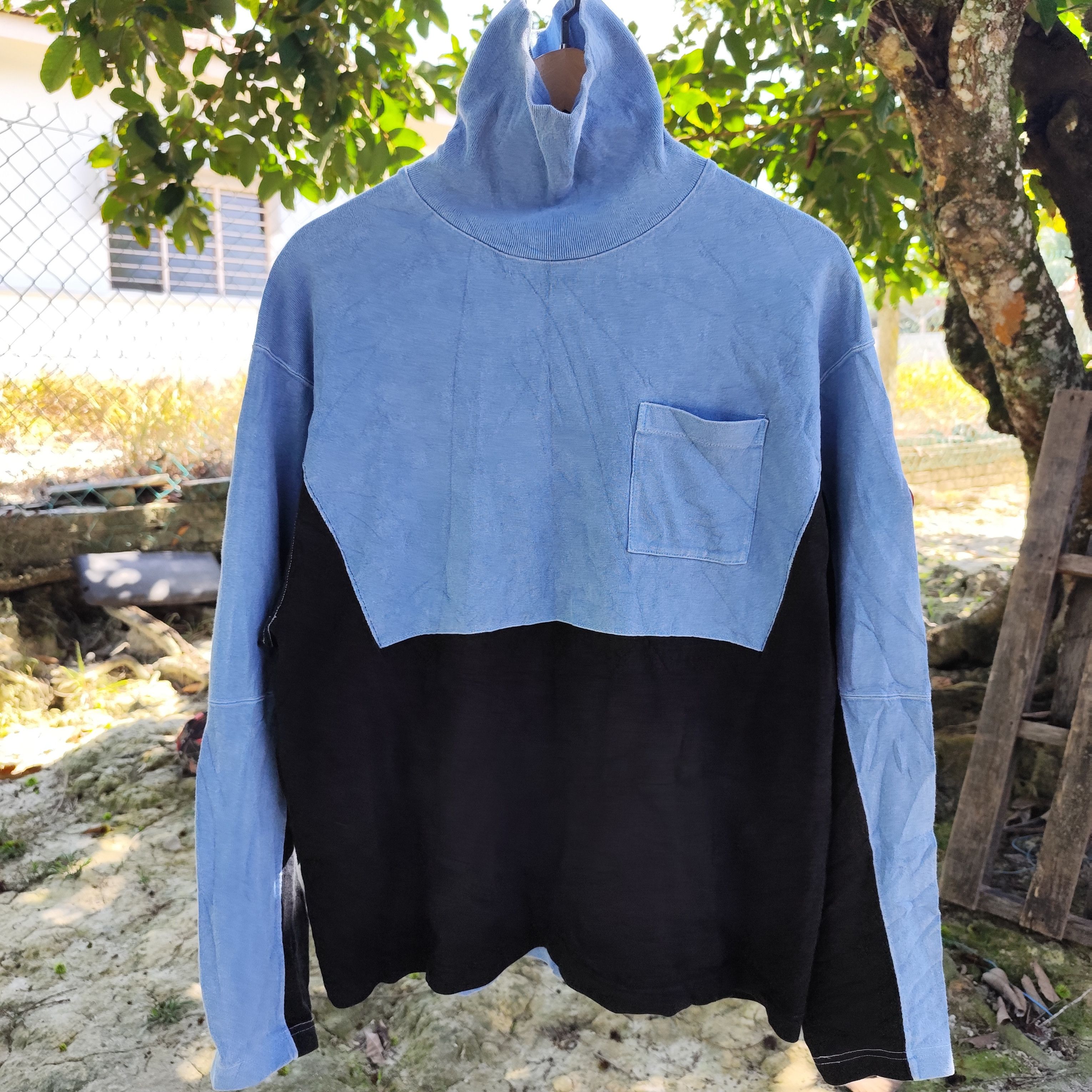 トップス C.E cavempt BLEACHD RIB LONG SLEEVE POLO Cav Empt BLEACHED RIB LONG SLEEVE POLO SHIRT - BLUE | Garmentory