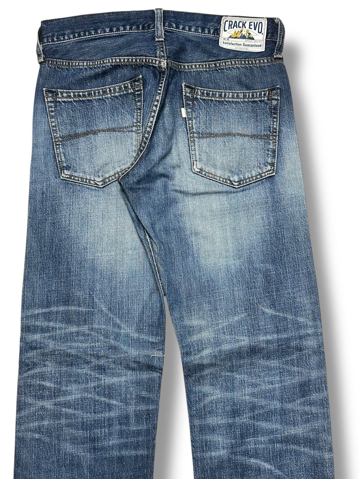 Japanese Brand Crack Evo Vintage Distressed Straight Cut With Striked Wash Size US 31 - 6 Thumbnail