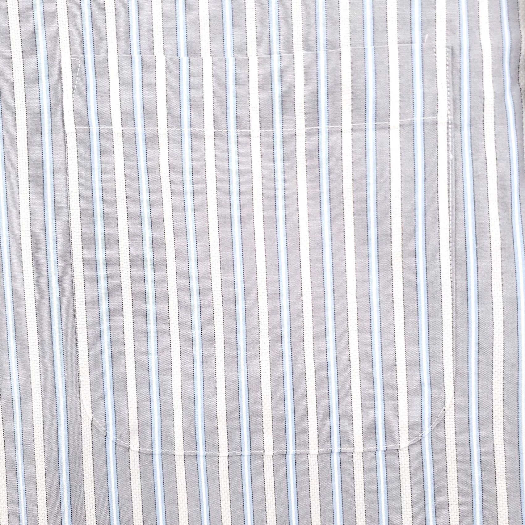 Pronto Uomo Pronto Uomo Button Up Shirt Mens XL Blue Striped Pocket Long Sleeves Non Iron Size US XL / EU 56 / 4 - 5 Thumbnail