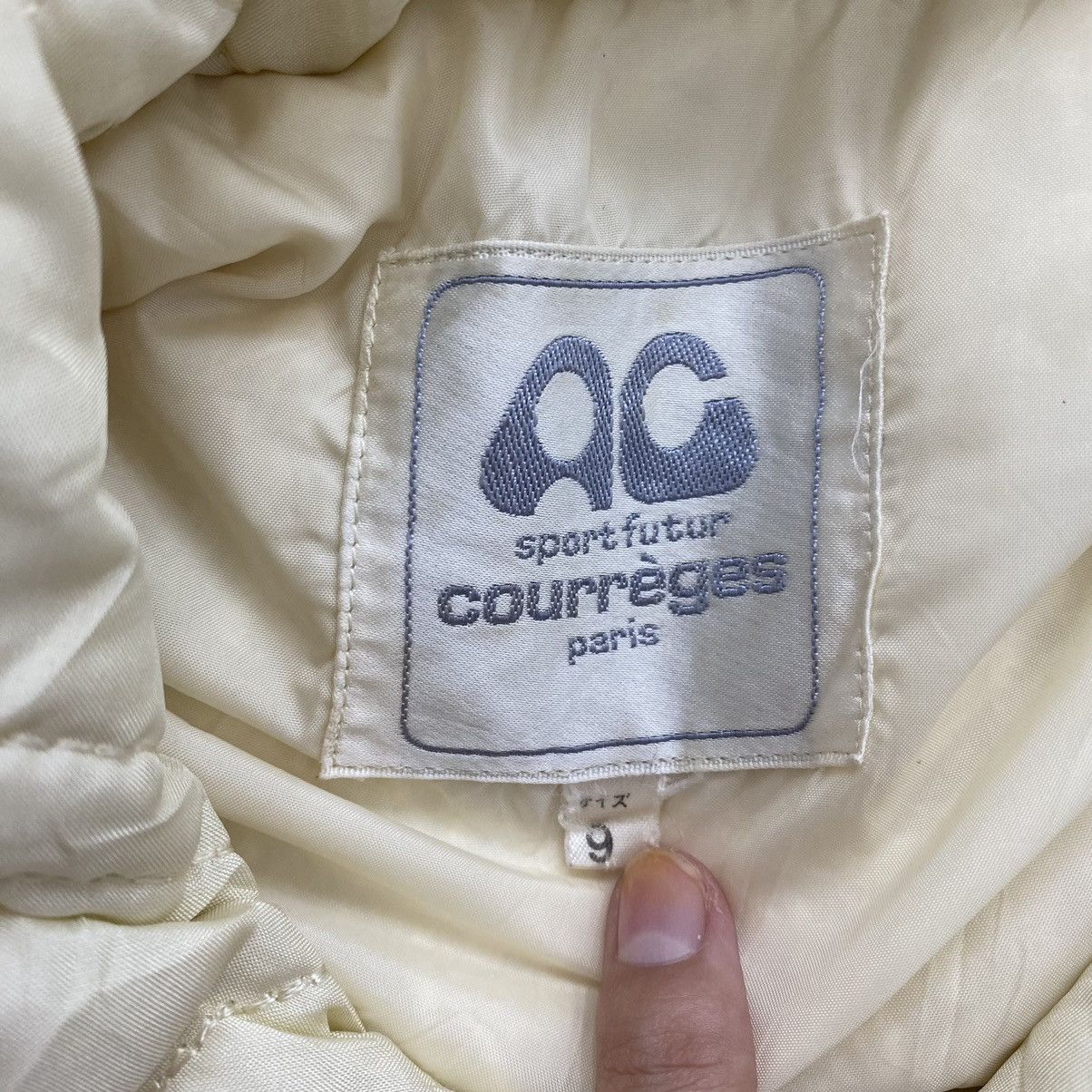 Courreges × Vintage Vintage COURREGES SPORT FUTUR France Designer Puffer Cream Size XXL / US 16-18 / IT 52-54 - 6 Thumbnail