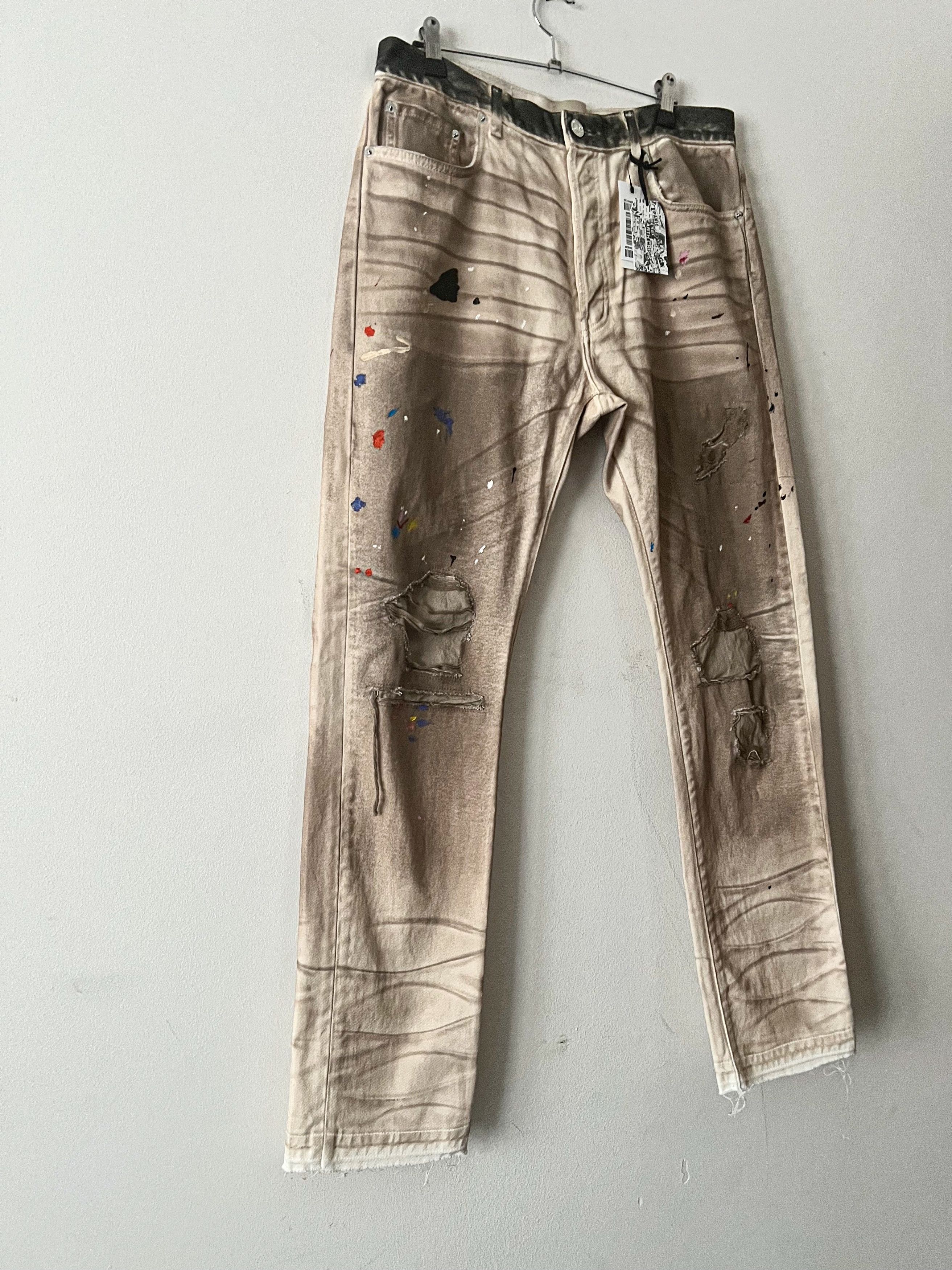 Gallery Dept. Hollywood BLV 5001 Paint-Splattered Distressed Jeans Size US 32 / EU 48 - 2 Thumbnail