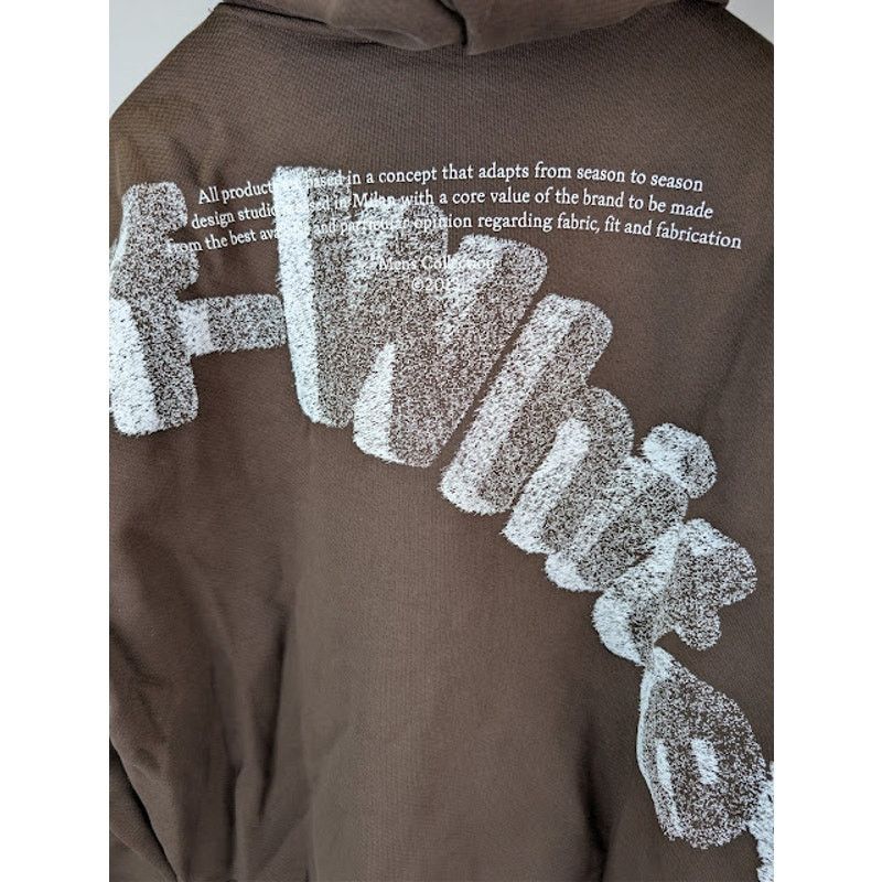 Off-White o1rshd1 Logo Skate Hoodie in Chocolate / White Size US M / EU 48-50 / 2 - 15 Thumbnail