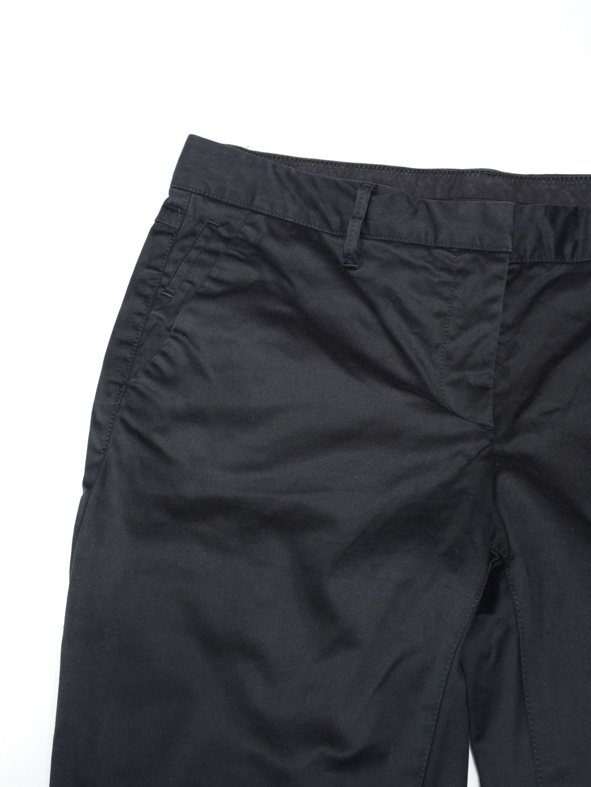 Jil Sander Jil Sander Slim Black Satin Cotton Pants Canova Sateen Size 28" / US 6 / IT 42 - 6 Thumbnail