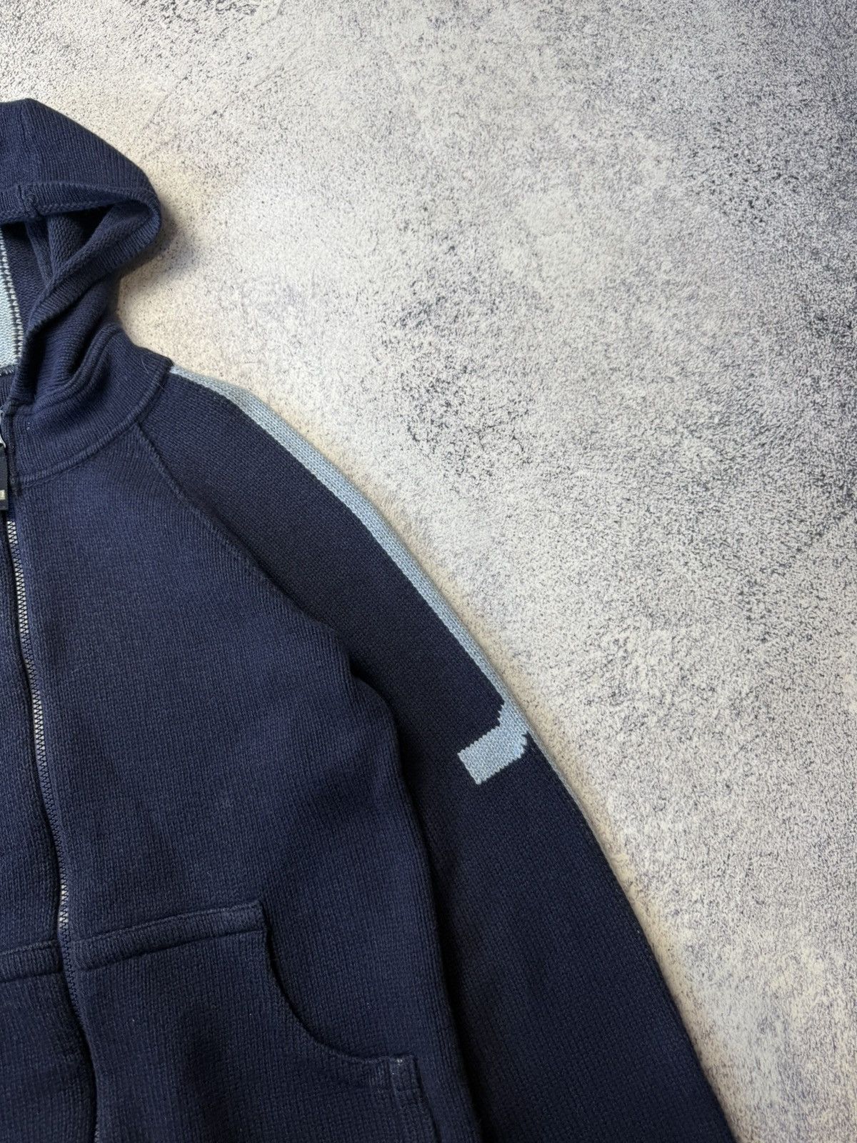 Armani Vintage Armani Jeans Knitwear Hoodie Y2K big Logo Size US L / EU 52-54 / 3 - 13 Thumbnail