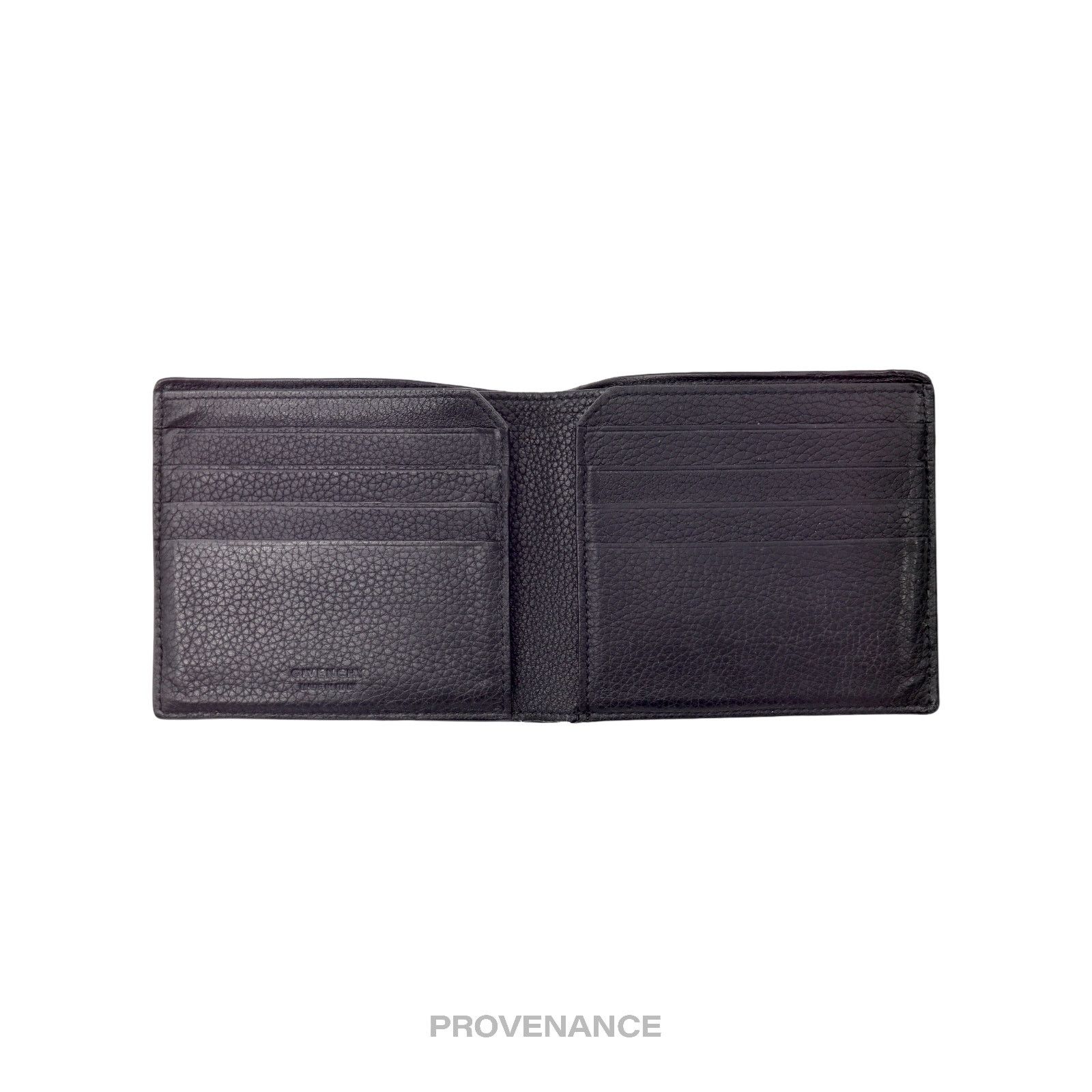 Givenchy 🔴 Givenchy 8CC Logo Bifold Wallet - Black Grained Leather Size ONE SIZE - 7 Thumbnail