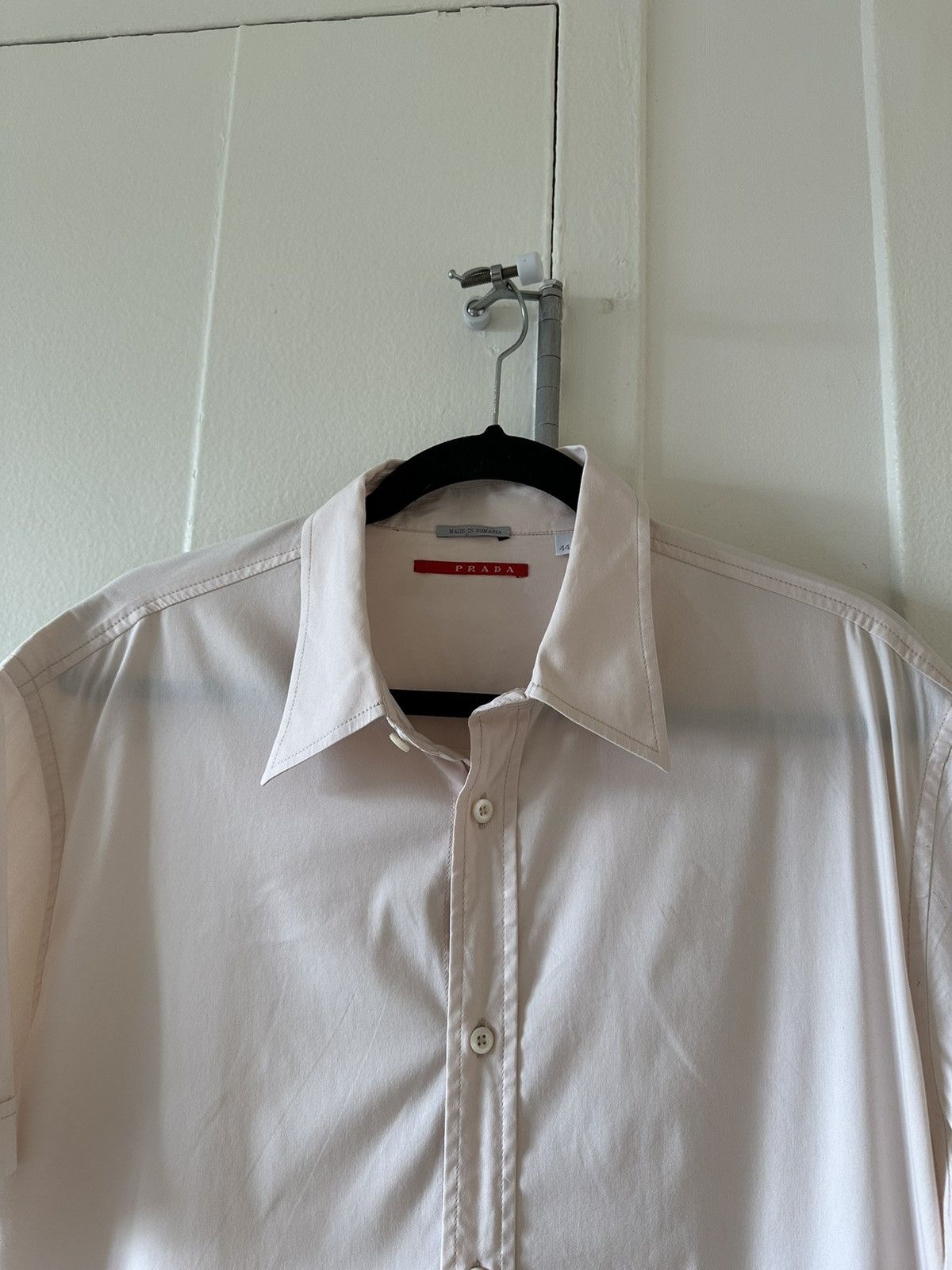 Prada Prada Logo Short Sleeve Button Up Shirt Size US M / EU 48-50 / 2 - 2 Thumbnail