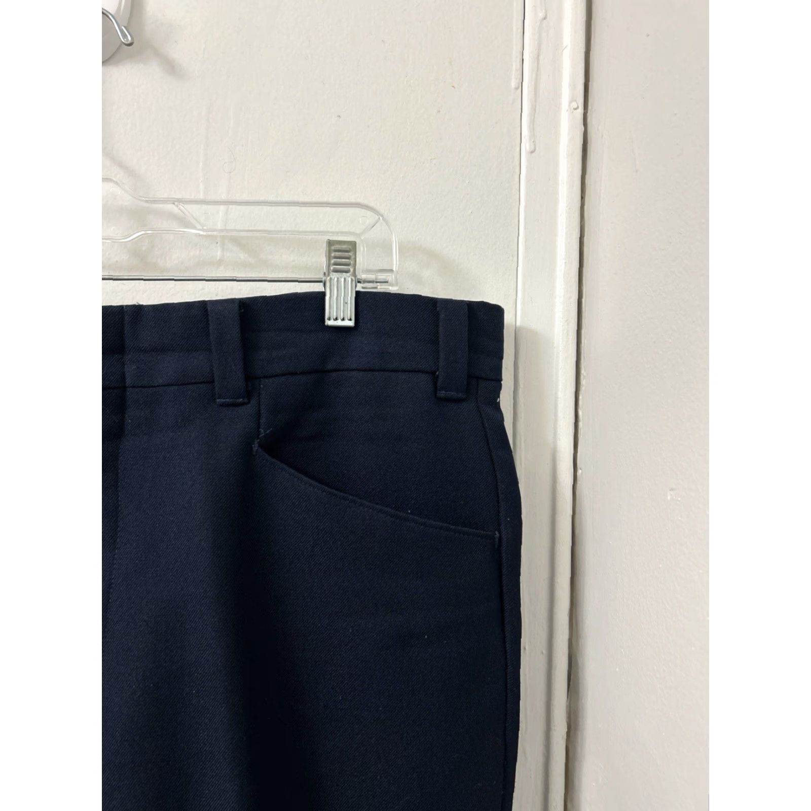 Levi's VINTAGE Levi's Panatela Pants Mens 39x30 Navy Blue Straight Leg Trousers Casual Workwear Jeans Style Logo 39 Mens Pants Blue Size US 39 - 4 Thumbnail