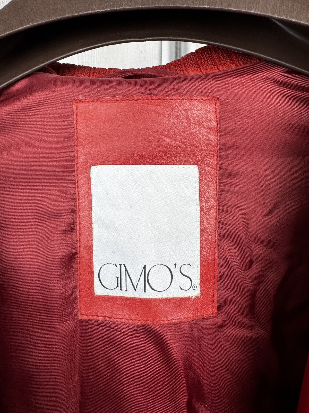 Gimo's Gimo’s red real leather bomber jacket vintage Size US L / EU 52-54 / 3 - 12 Thumbnail