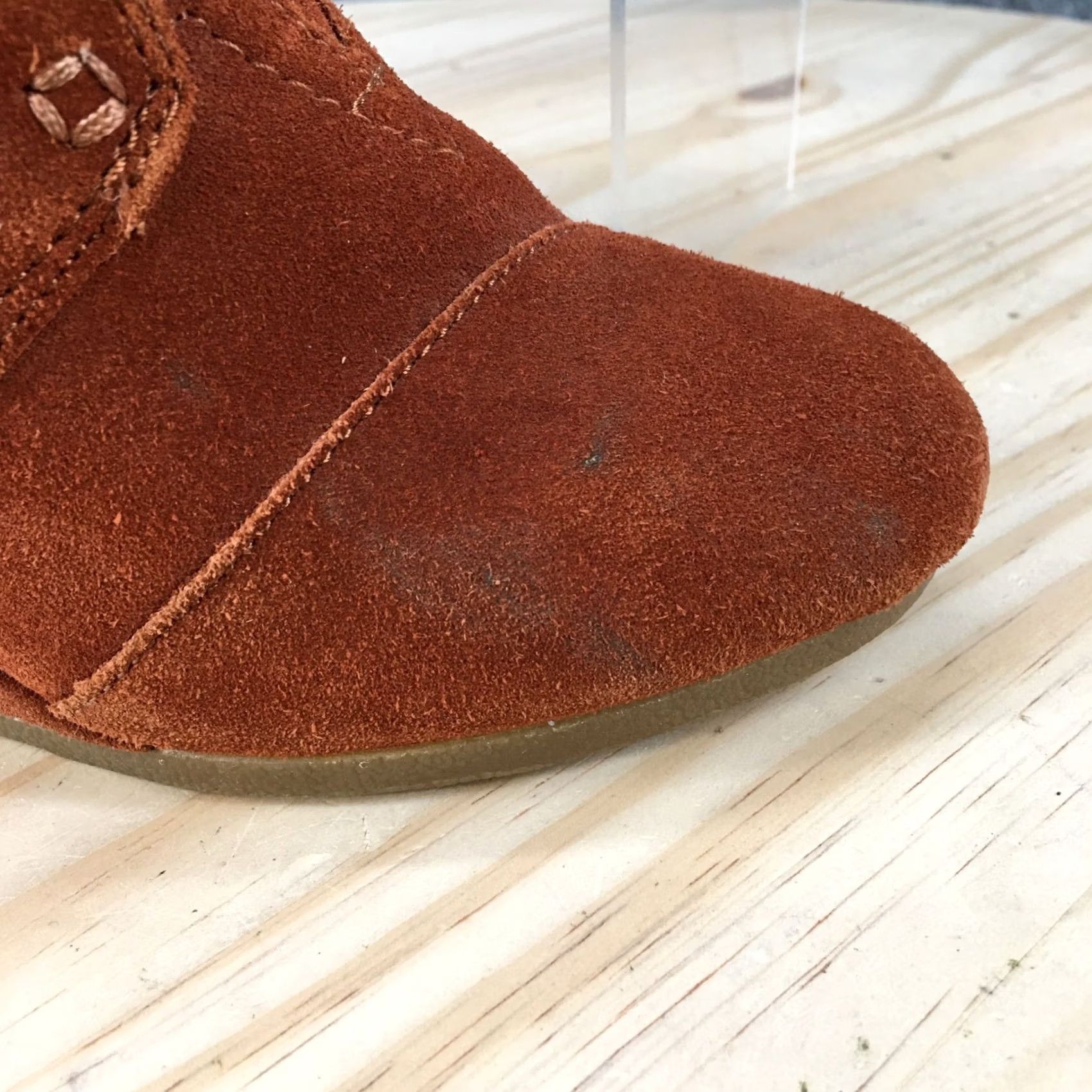 Toms TOMS Boots Desert Wedge Ankle Booties Womens 6 Rust Brown Suede Leather Casual Boots Size US 6 / IT 36 - 6 Thumbnail