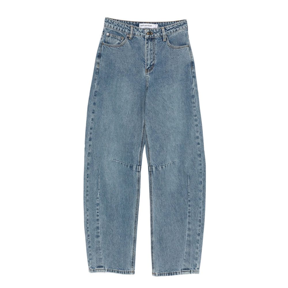 Self-Portrait Self-portrait BLUE Denim - Wide-Leg Jeans Size 27" / US 4 / IT 40 - 1 Thumbnail