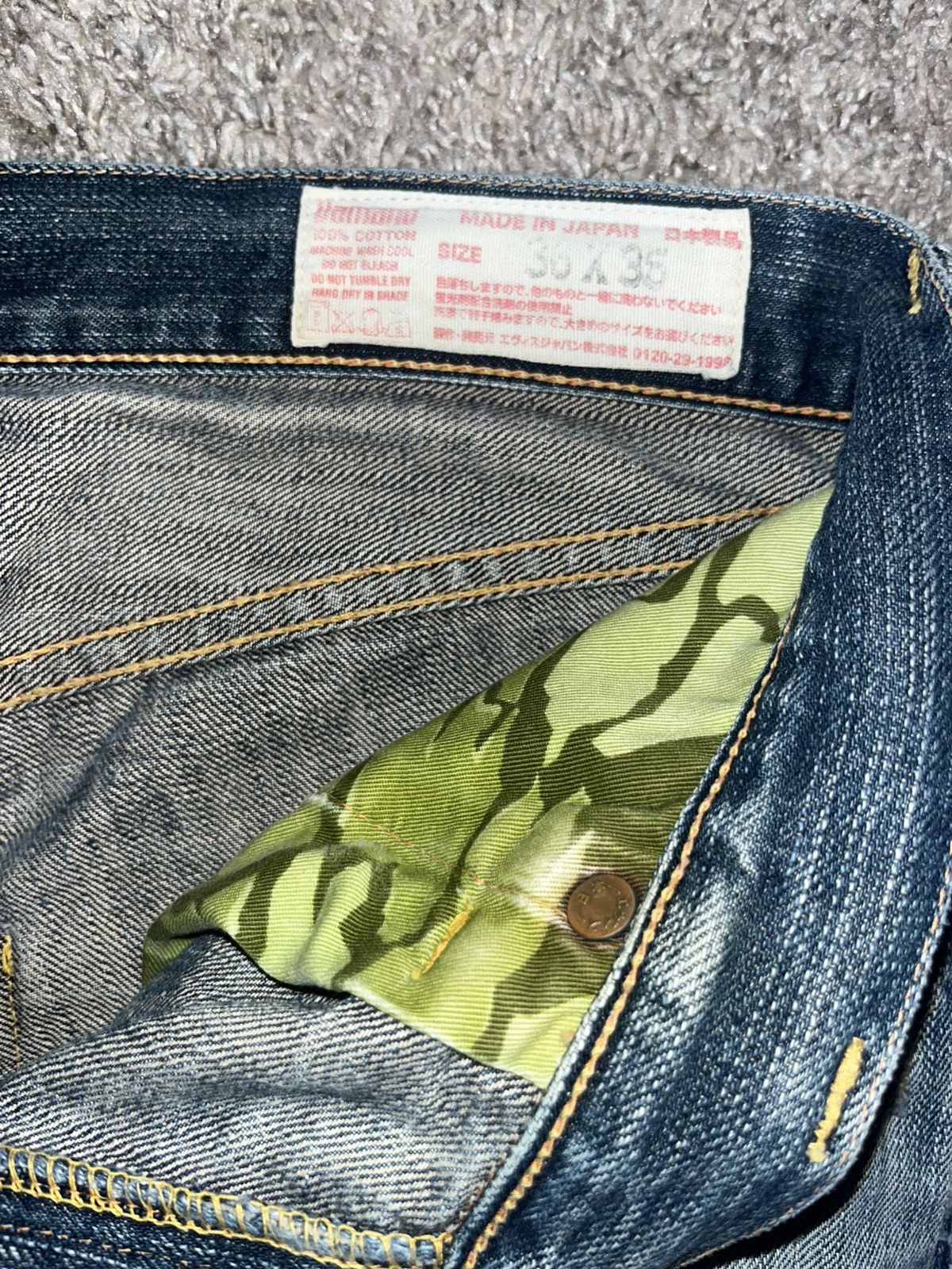 Evisu Rare Evisu Stitched Green Daicock Denim Size US 31 - 4 Thumbnail