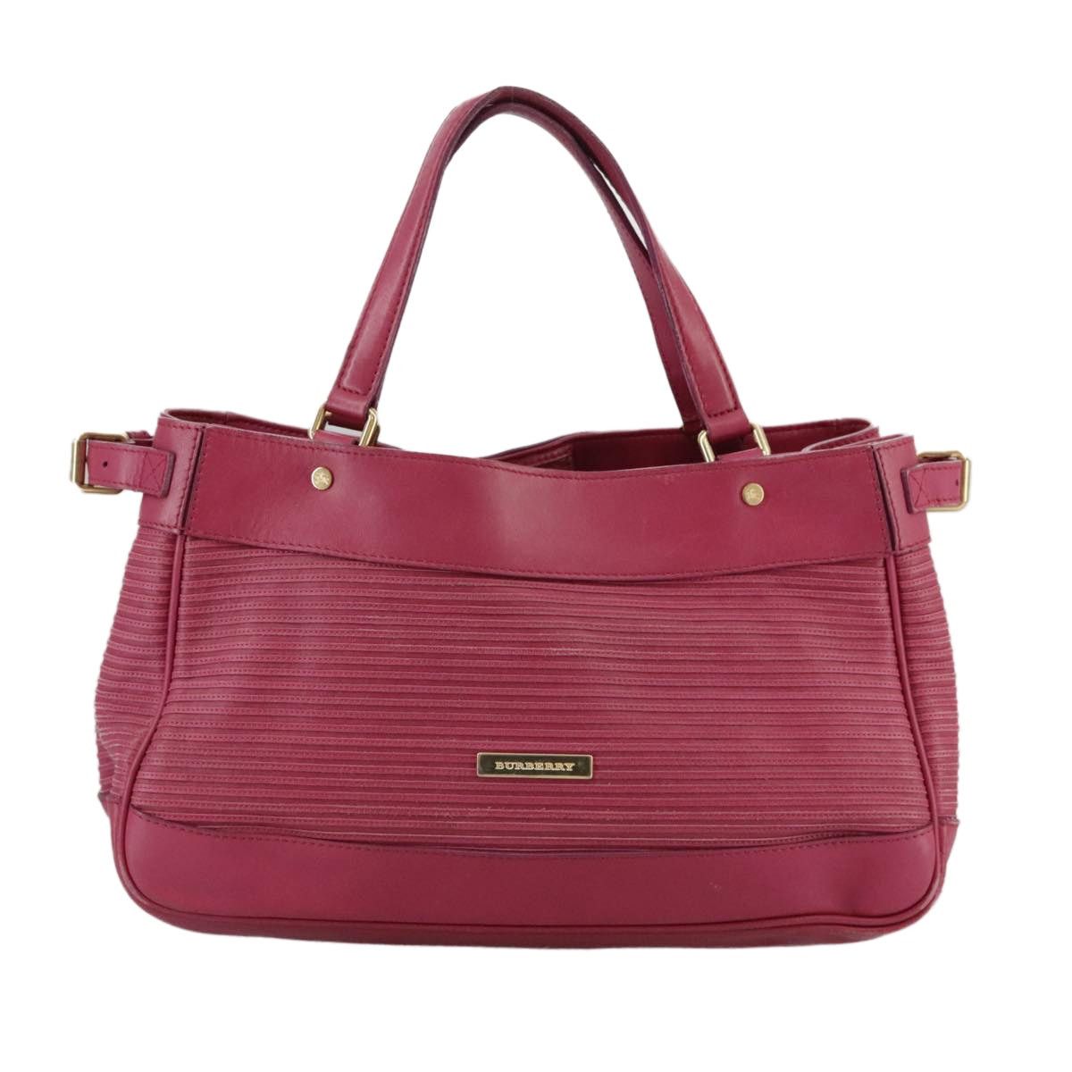 Burberry Blue Label Hand Bag Leather Pink Gold