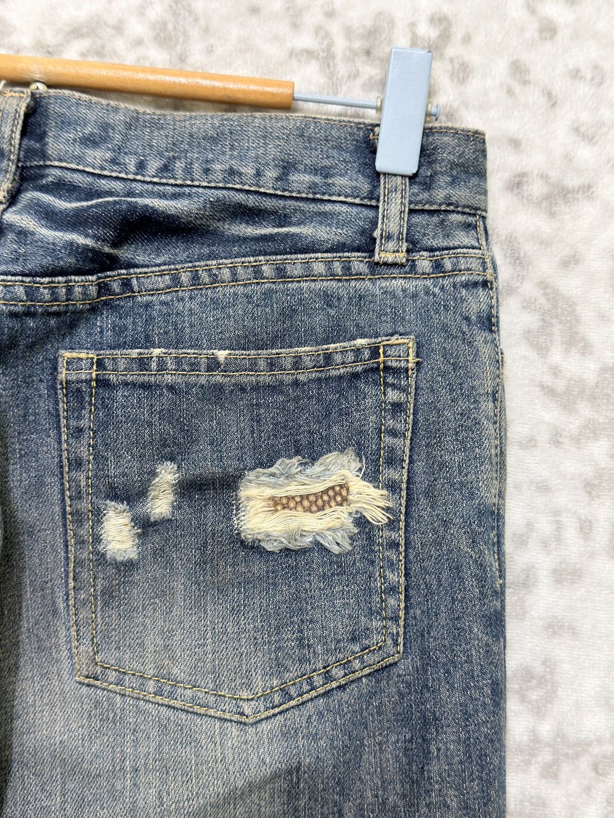 Schlussel Schlussel Distressed Snake Patch Y2K Grunge Denim Jeans Size US 29 - 15 Thumbnail