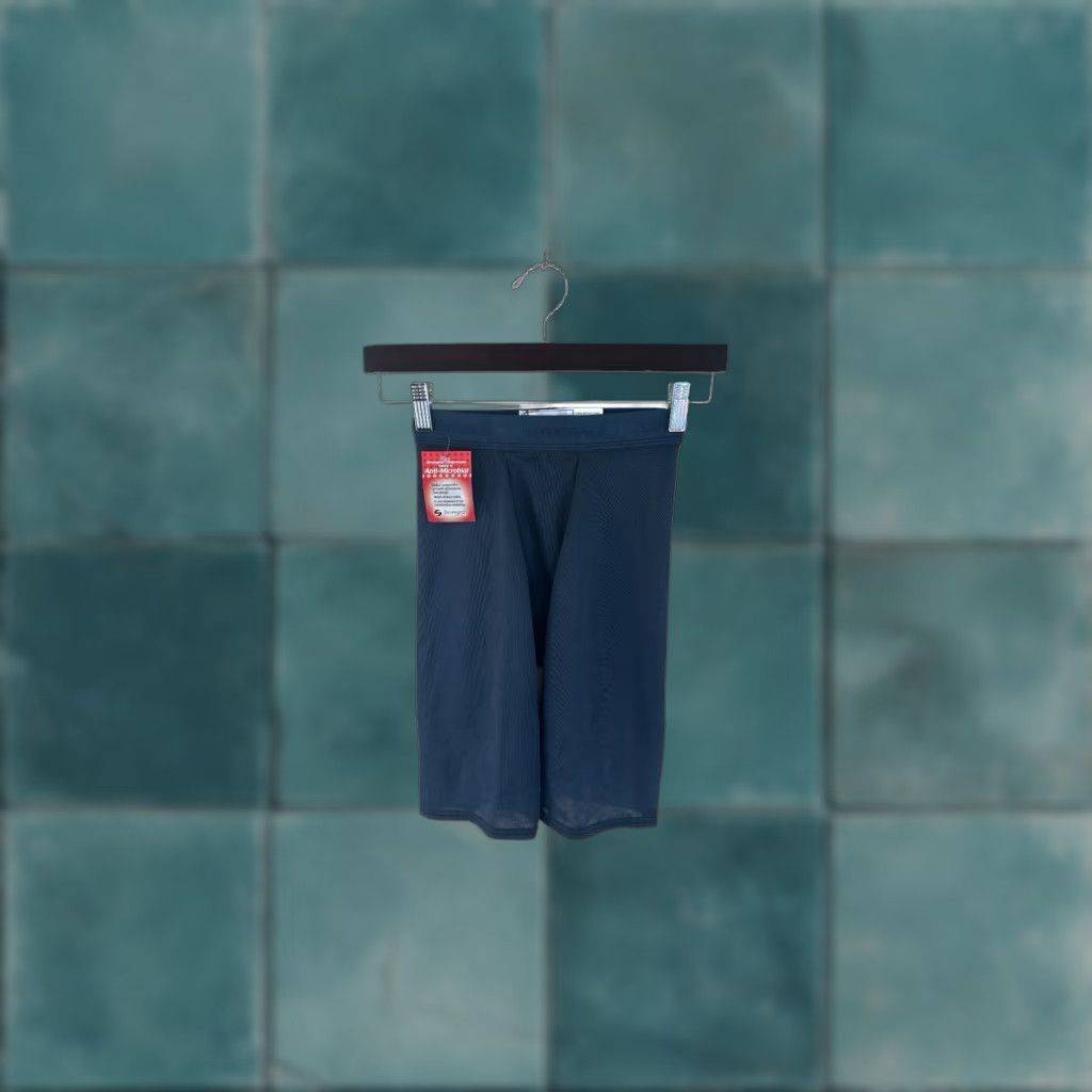 Vintage VINTAGE Stromgren Compression Shorts Mens Small Blue 90s Deadstock NWT USA Navy Logo Waist 11" Rise 8" Inseam Size US 29 - 1 Thumbnail