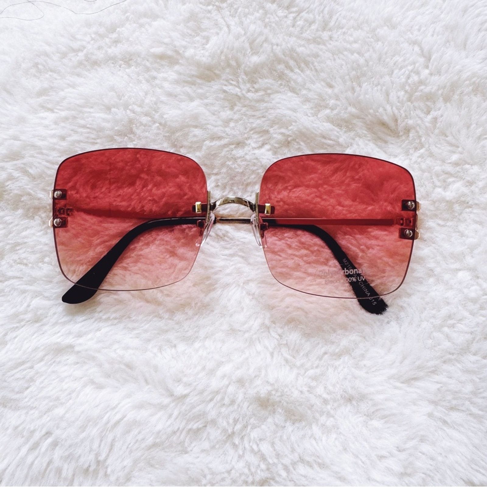 Other Laurel Clear Orange Rimless Sleek Sunglasses Size ONE SIZE - 1 Thumbnail