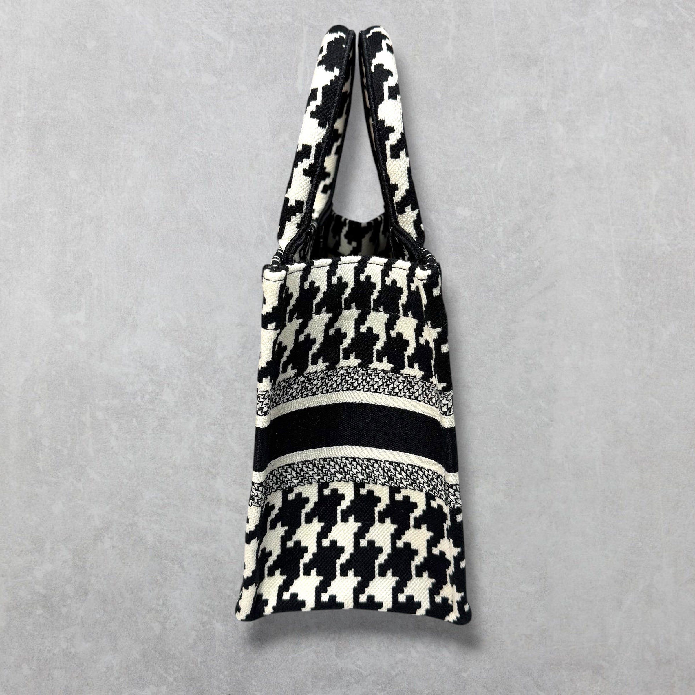 Dior Dior Canvas Houndstooth Book Tote Small Black/White Size ONE SIZE - 5 Thumbnail
