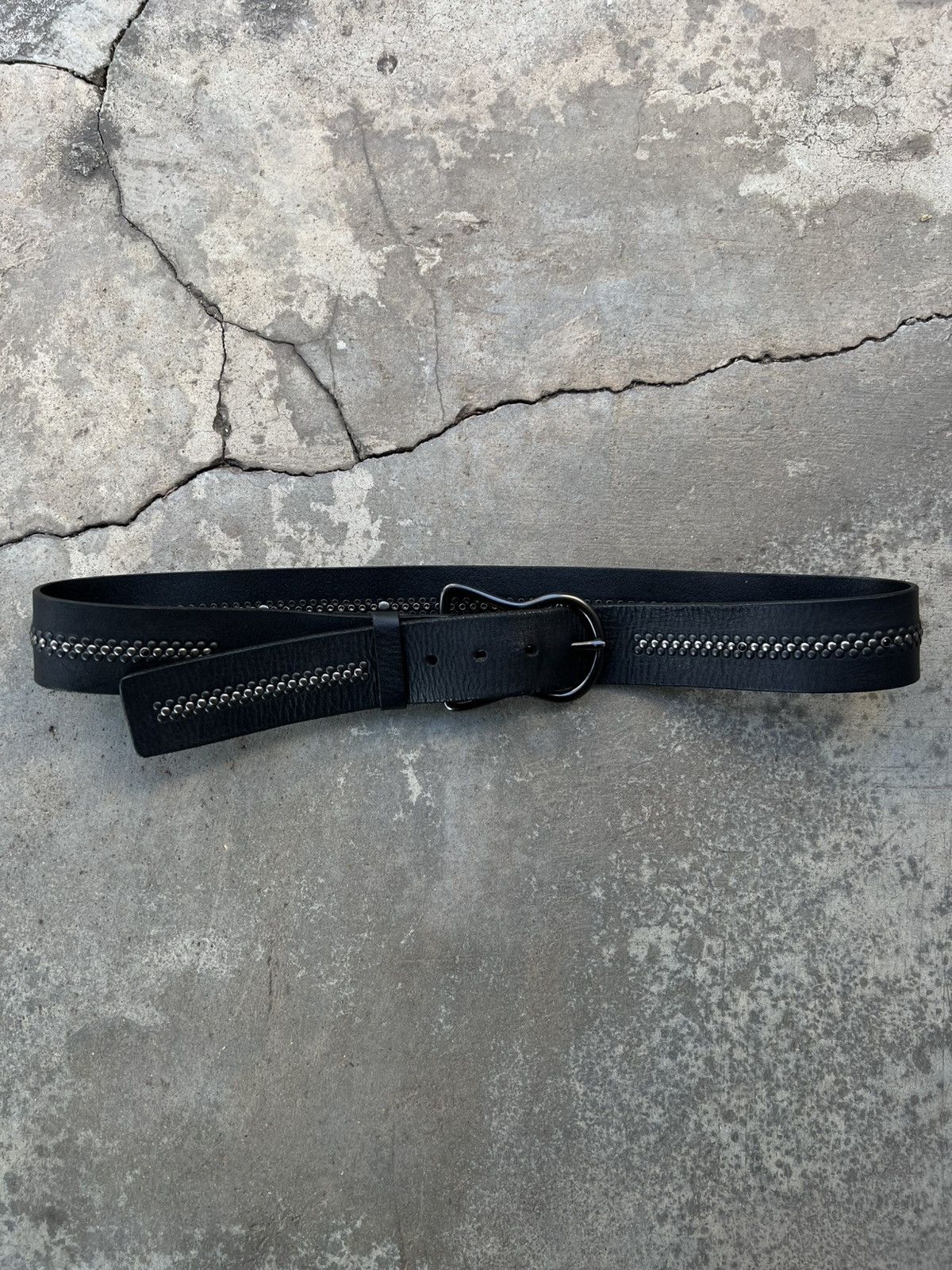Vintage Vintage Studded Leather Belt Size 34 - 3 Thumbnail
