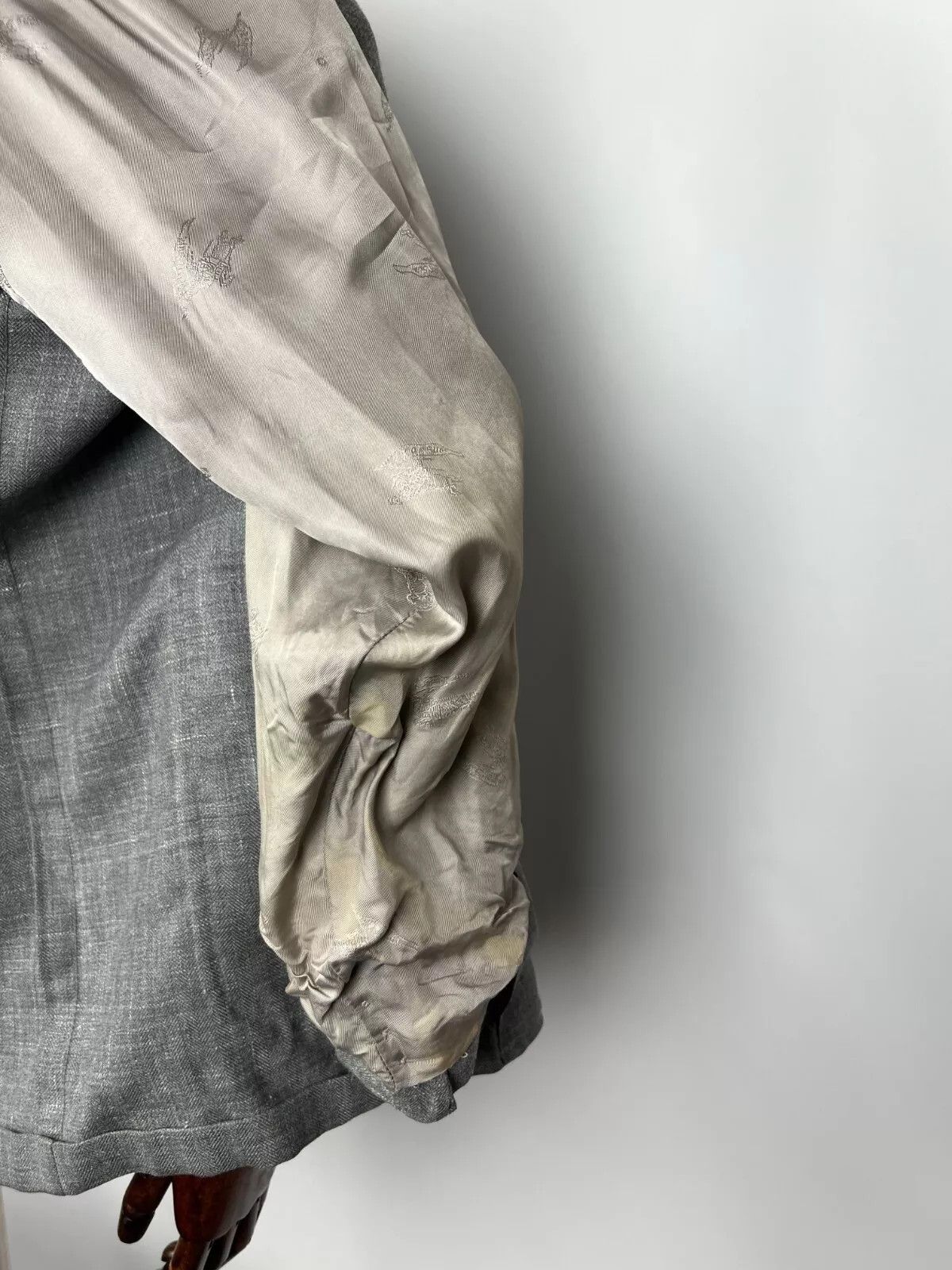 Burberry Burberry London Men's Grey Half Lined Wool Linen Silk Blazer Size 46R - 14 Thumbnail