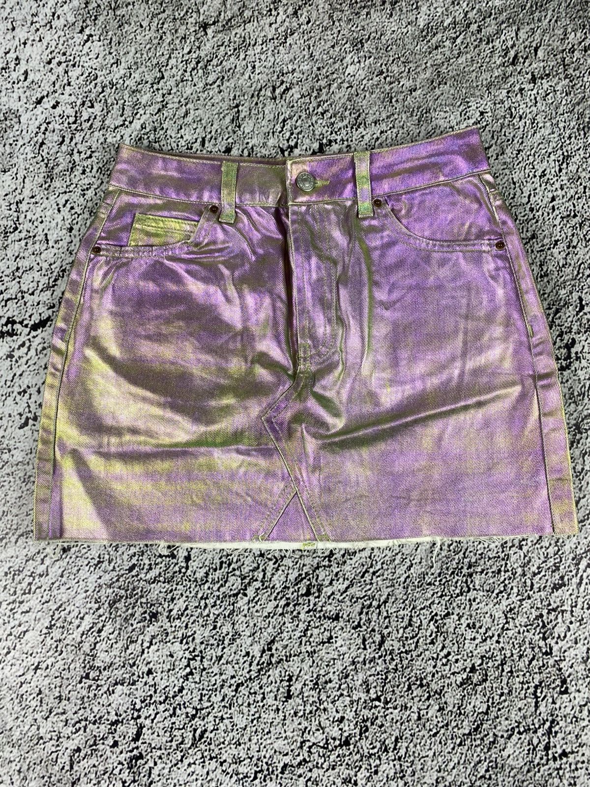 Vintage Vintage Y2K gradient denim mini skirt 00s juicy style Size 26" / US 2 / IT 38 - 1 Thumbnail