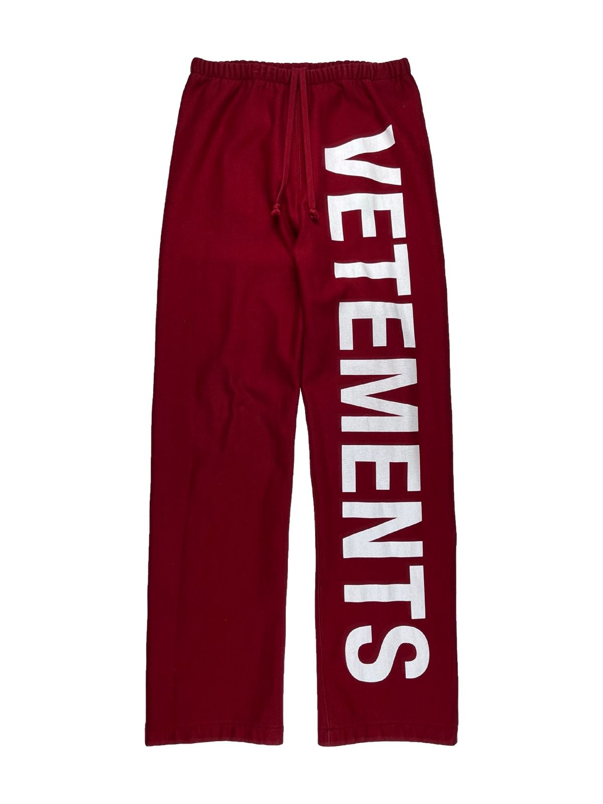 Pre-owned Vetements Aw18  Big Logo Sweatpants Red