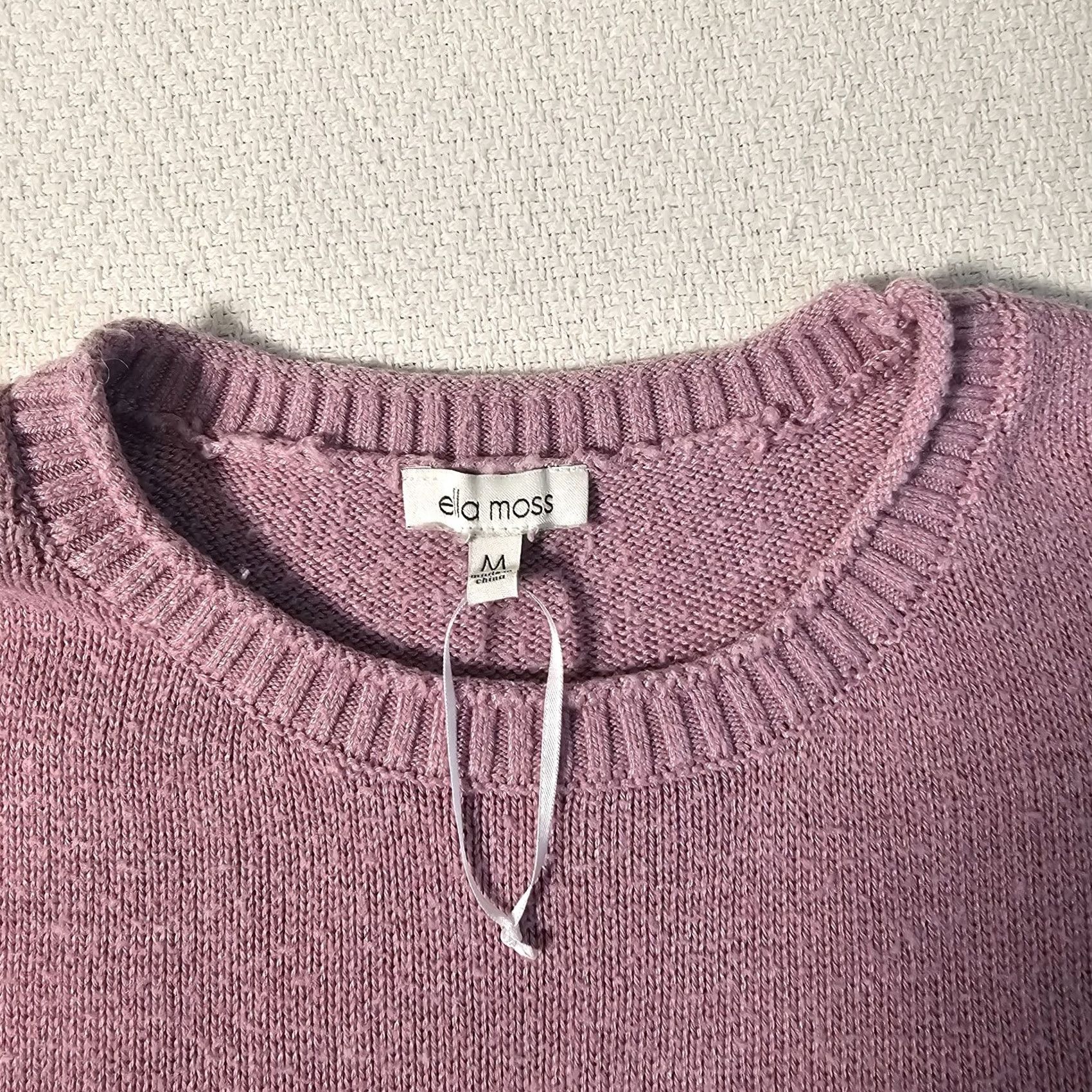 Vintage Ella Moss Womens Long Sleeve Pullover Sweater Sz M Purple Crew Neck Casual Pullover Knit" Size M / US 6-8 / IT 42-44 - 7 Thumbnail