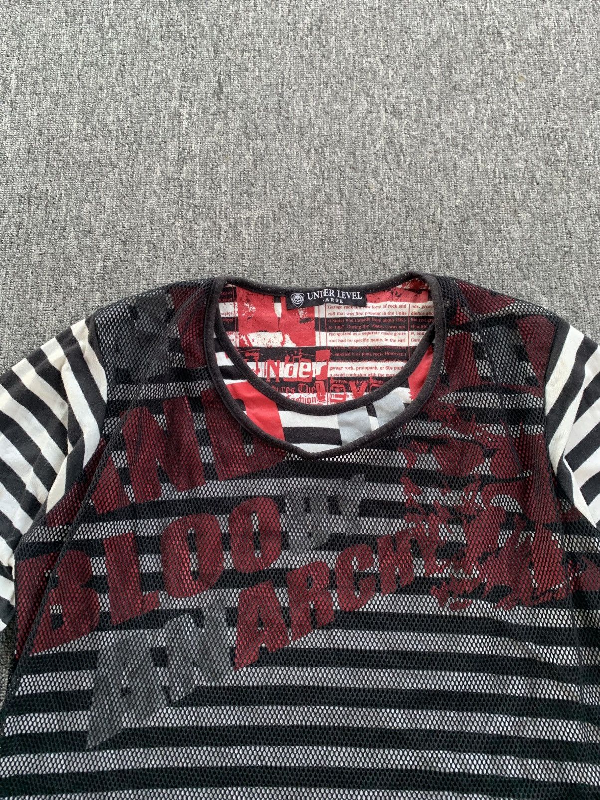 Japanese Brand Under Level Crazy and Bloody Anarchy Double Layer Stripe Size L / US 10 / IT 46 - 2 Thumbnail