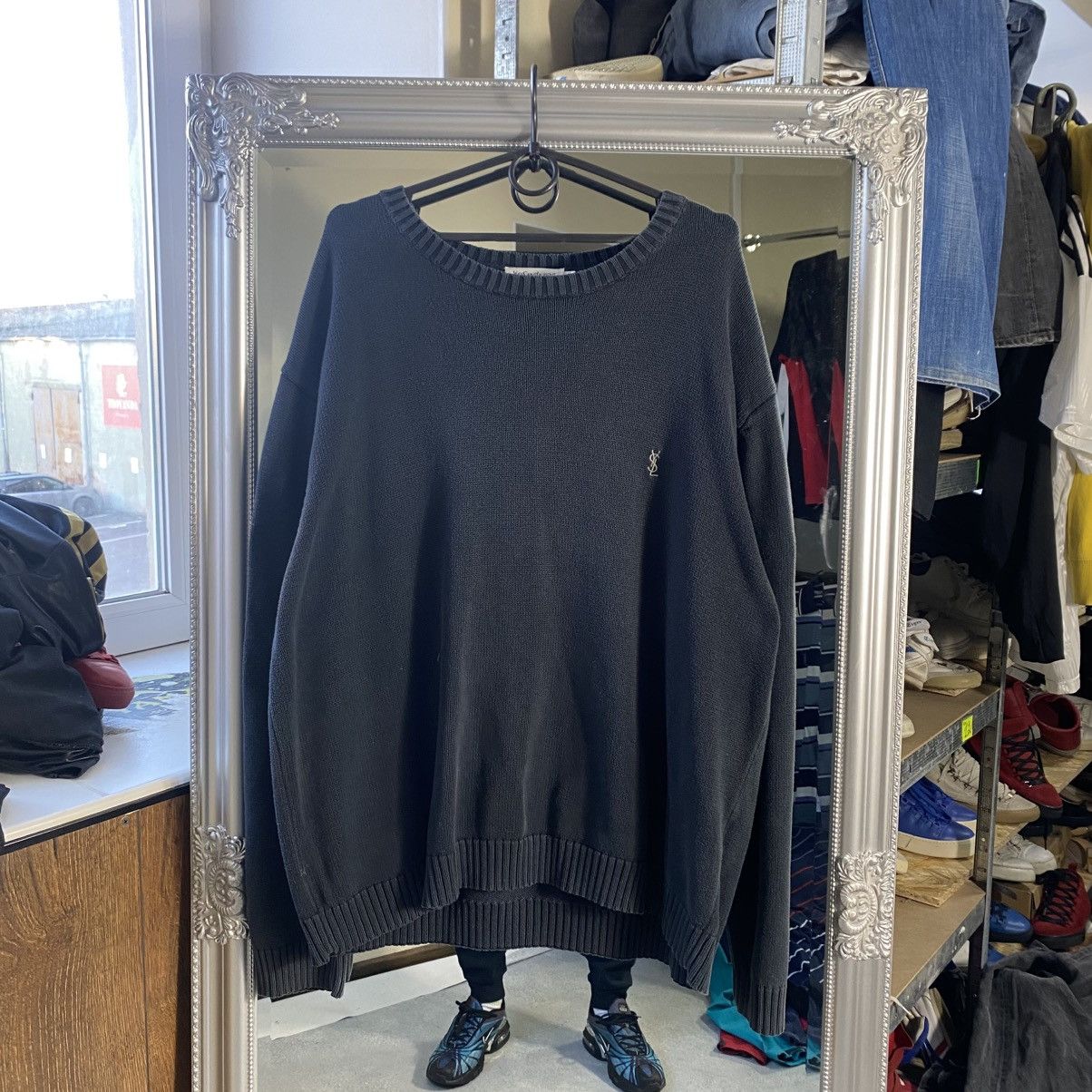 Vintage 90s Yves Saint Lauren Knit Crewneck YSL Sweater Y2K