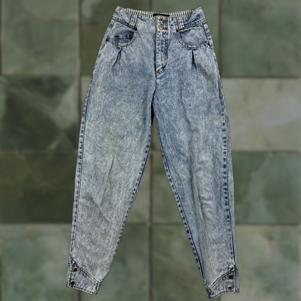 Vintage VINTAGE UNIONBAY JEANS WOMENS 3 BLUE HIGH WAIST HIPSTER PUNK 1980S SNAPS BUTTON Size 26" / US 2 / IT 38 - 1 Thumbnail