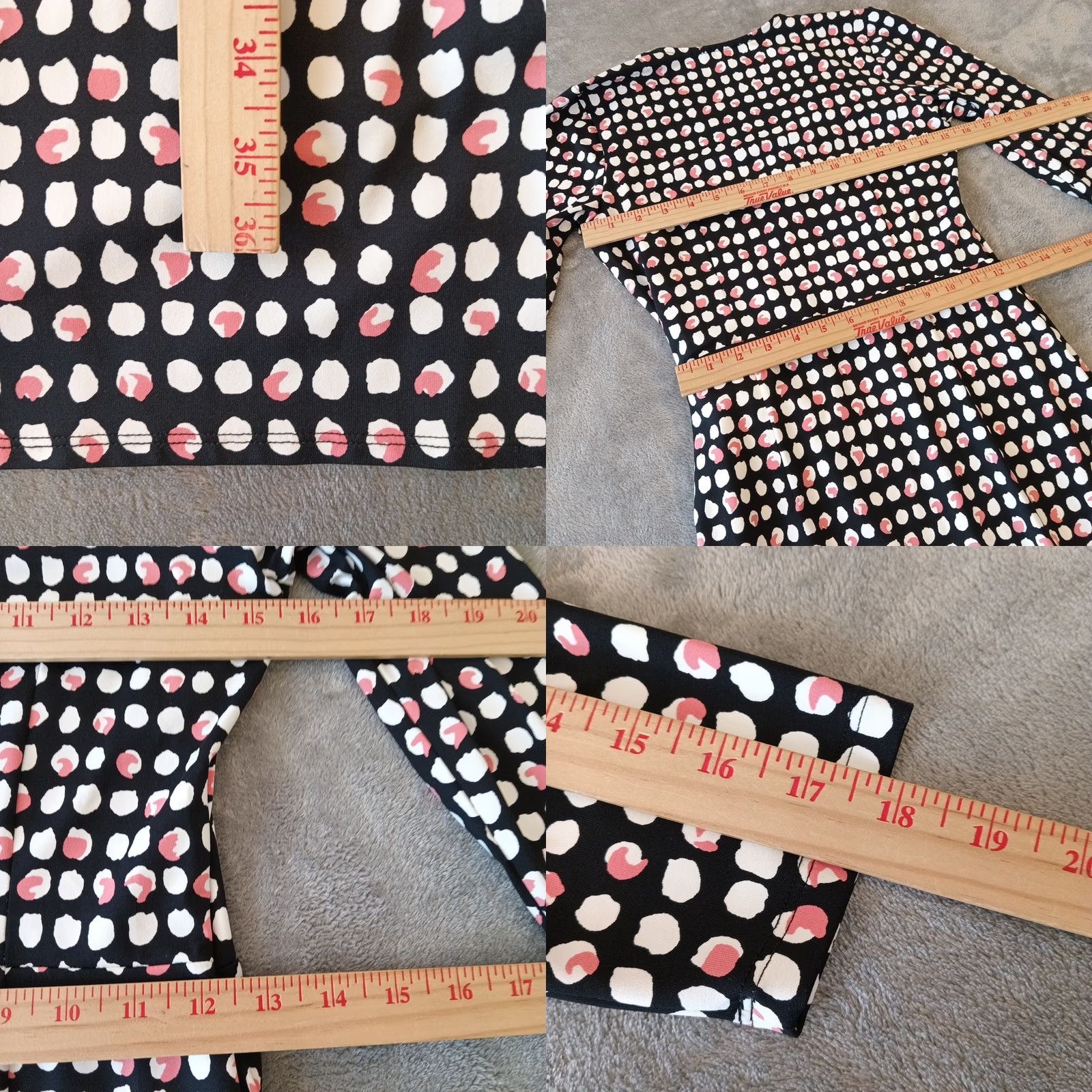 Talbots Talbots Dress S Black Pink Geometric Long Sleeve Wrap Midi V-Neck Pullover Womens Size S / US 4 / IT 40 - 8 Thumbnail