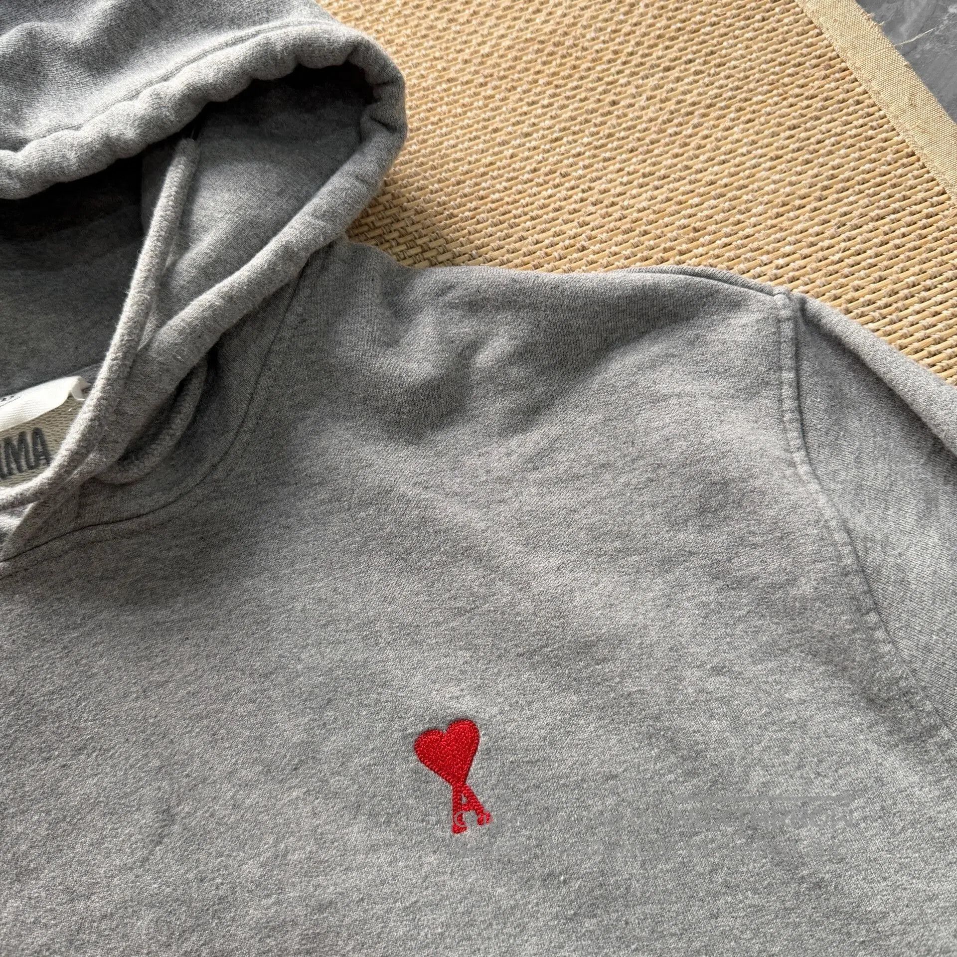 AMI Gray AMI Heart Embroidered Hoodie Sweatshirt. Size US XL / EU 56 / 4 - 3 Thumbnail