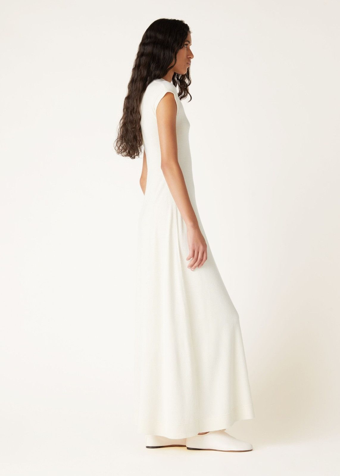 Loro Piana o1srvl11e1125 FAO4533 Cocooning Dreamy Soft Dress in White Size L / US 10 / IT 46 - 5 Thumbnail