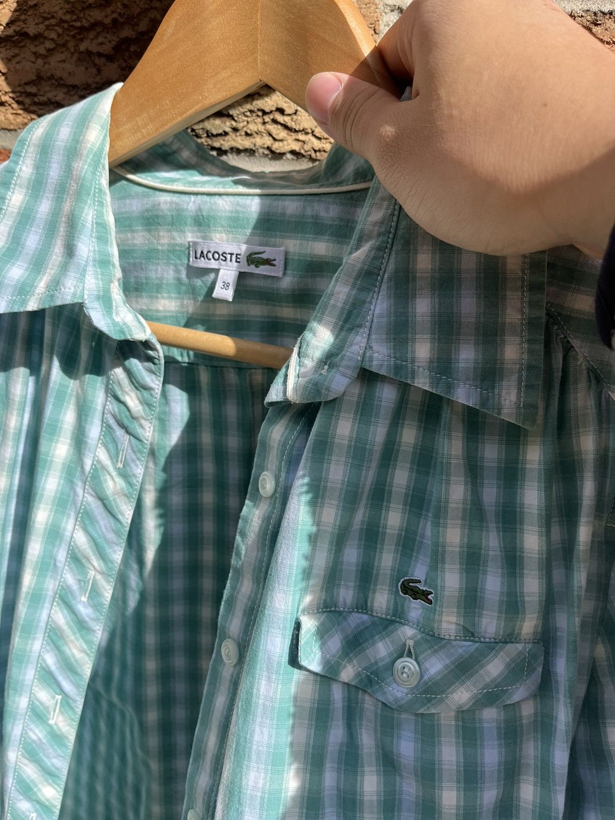 Japanese Brand × Lacoste × Vintage Lacoste Plaid 100% cotton shirt size 38 womens Size XS / US 0-2 / IT 36-38 - 2 Thumbnail