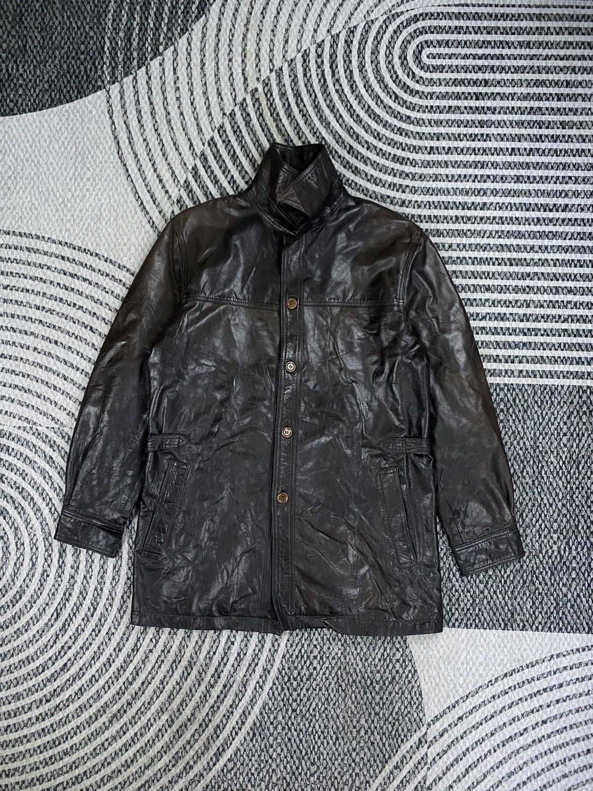 Genuine Leather Vintage Intermezzo Dark Brown Button Up Leather Jacket Size US M / EU 48-50 / 2 - 5 Thumbnail