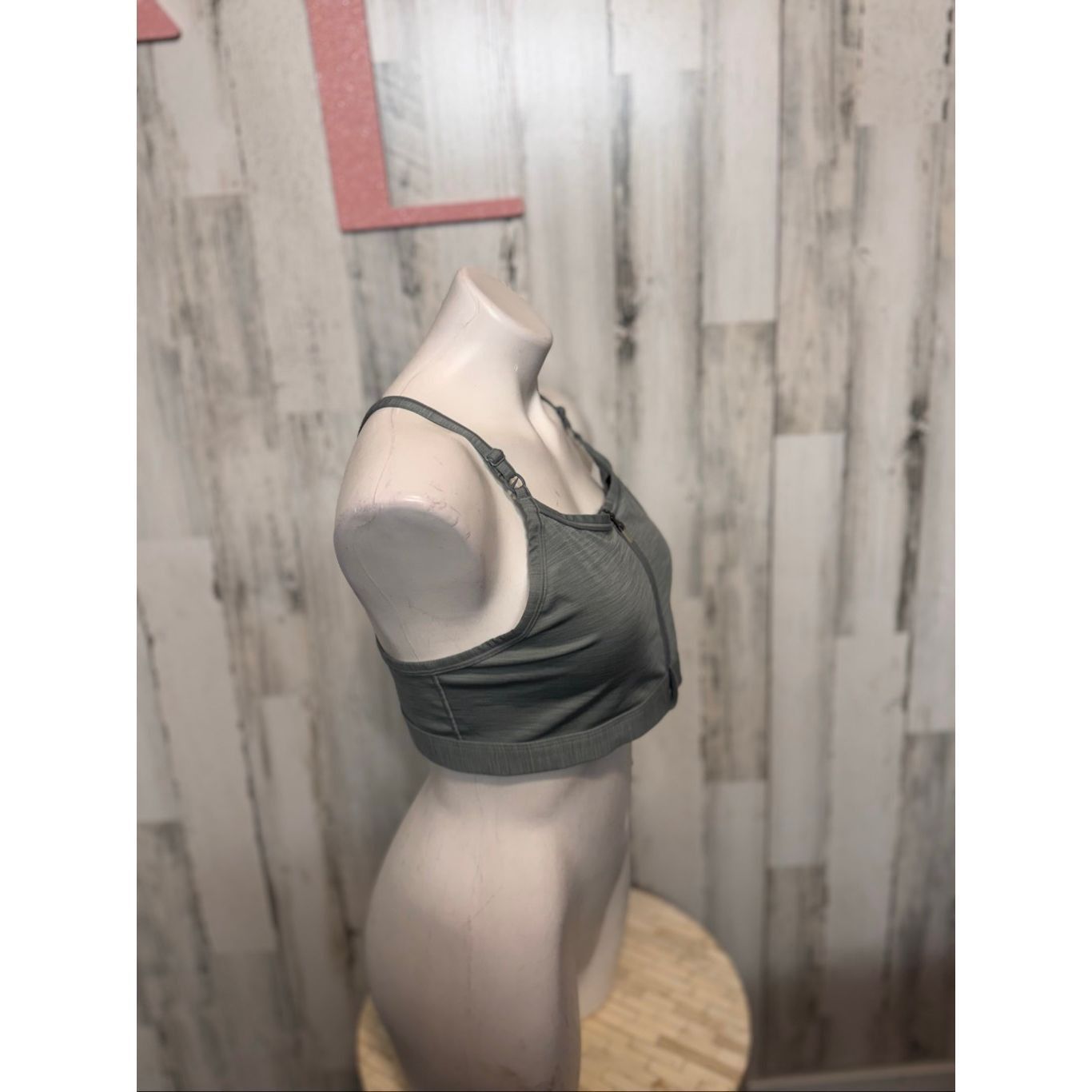 Nike Nike Dri-Fit Zip Front Sports Bra XL Gray — High Support Training Activewear Top Size ONE SIZE - 7 Thumbnail