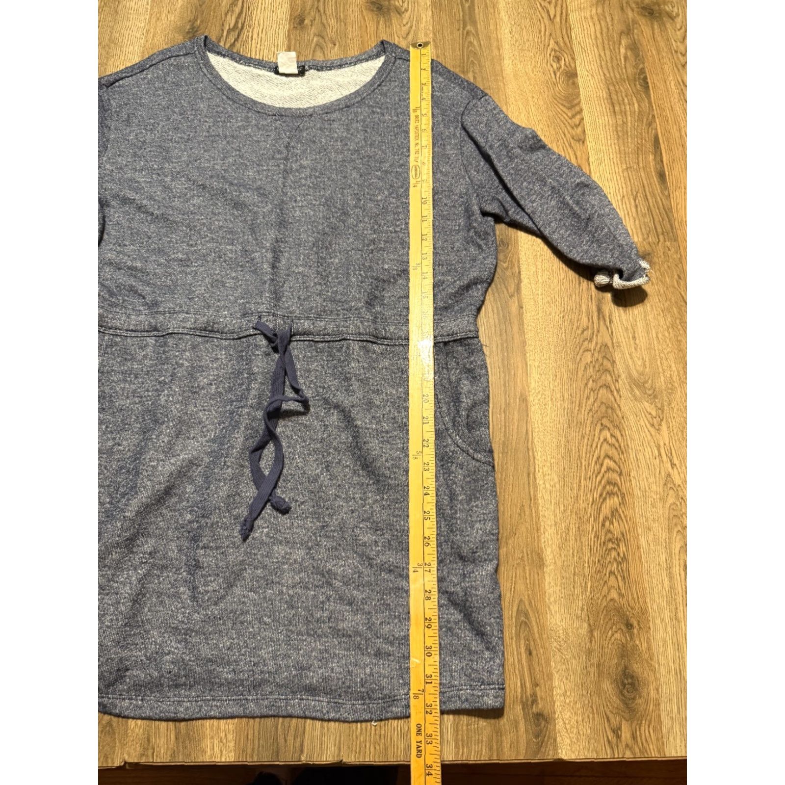 Venus Venus Dress Women Size L Blue Short Sleeve Dress Tie Waist, Knee Length, Solid, Shift, Casual, Regular, Dress, Women, 2020s? Size 36" / US 14 / IT 50 - 7 Thumbnail