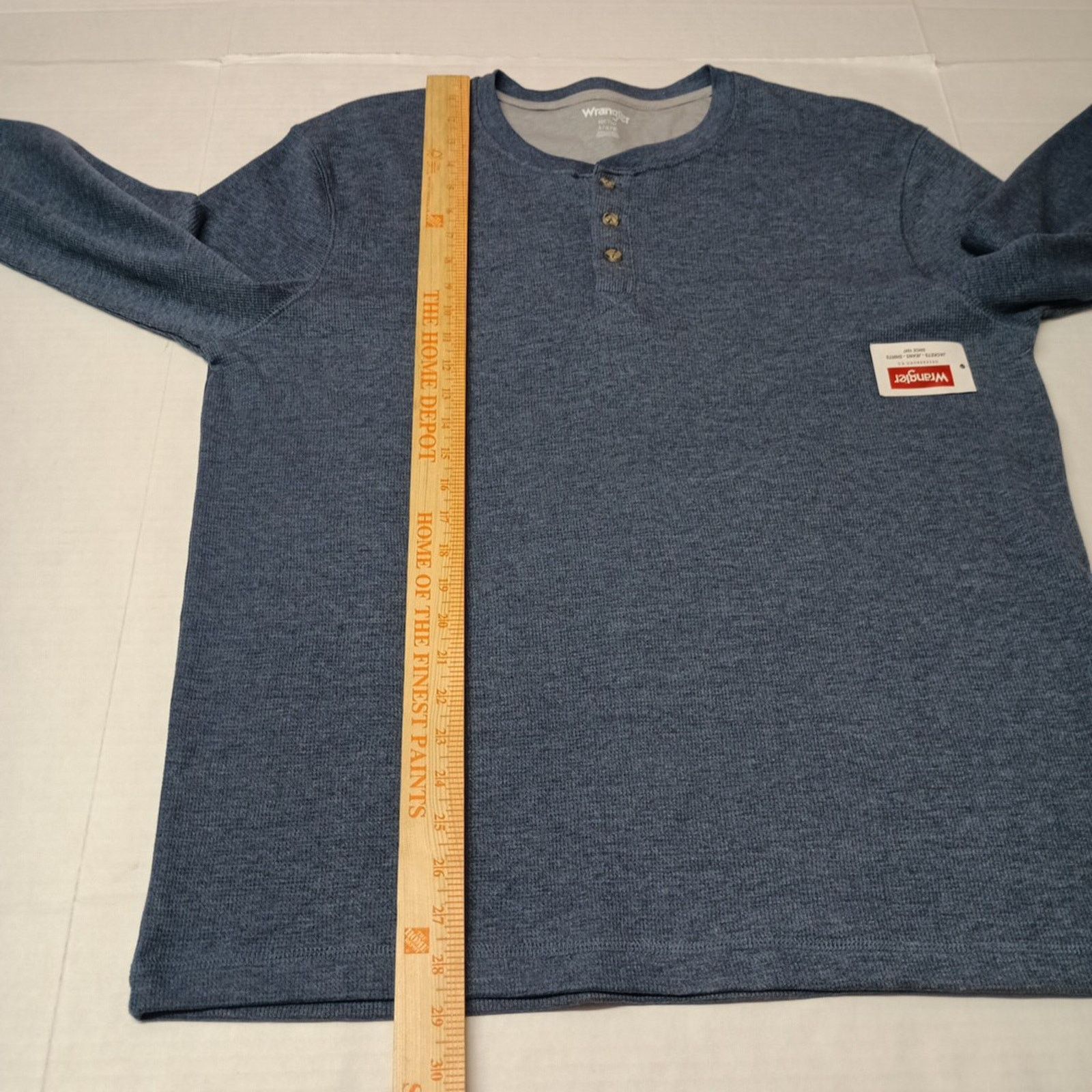Wrangler Wrangler Henley Waffle Knit Thermal Shirt Men's L Large Blue Size US L / EU 52-54 / 3 - 6 Thumbnail