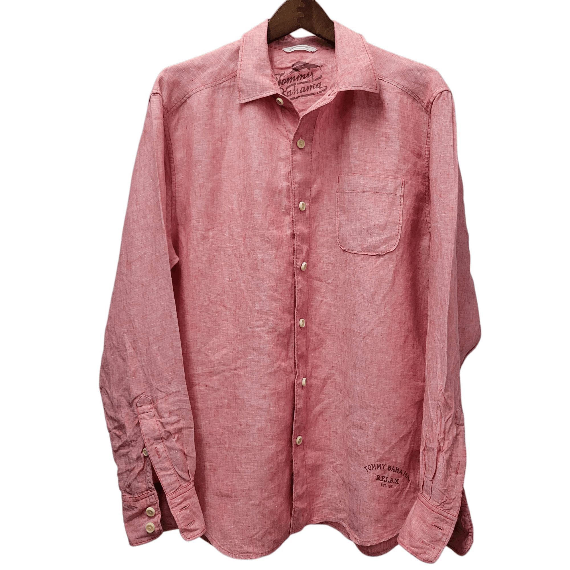 Tommy Bahama Tommy Bahama Mens Long-Sleeves 100% Linen Shirt Size Medium Size US M / EU 48-50 / 2 - 1 Thumbnail