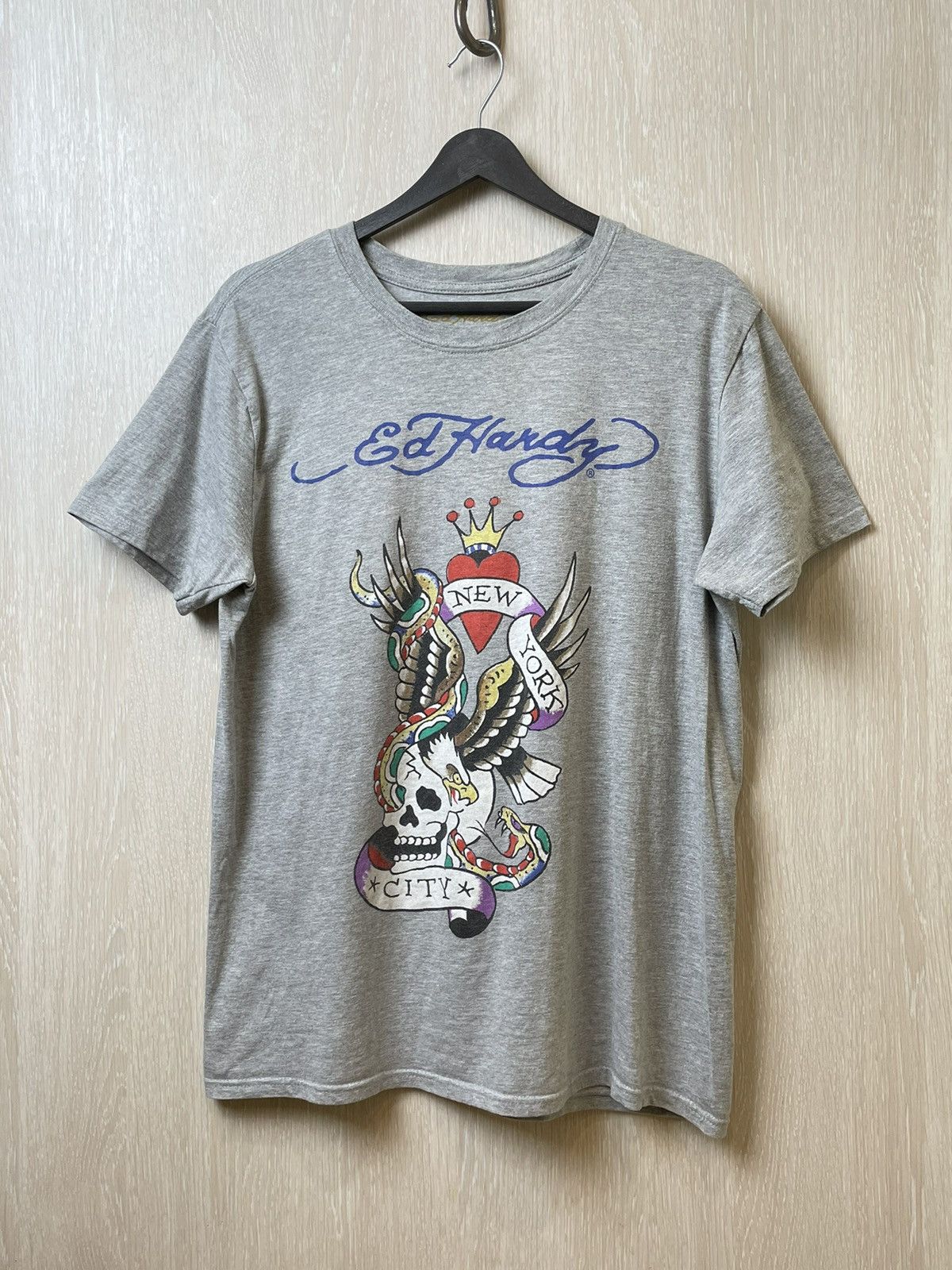Christian Audigier × Ed Hardy × Vintage Vintage Ed Hardy Skull Logo T-shirt Size US L / EU 52-54 / 3 - 1 Thumbnail