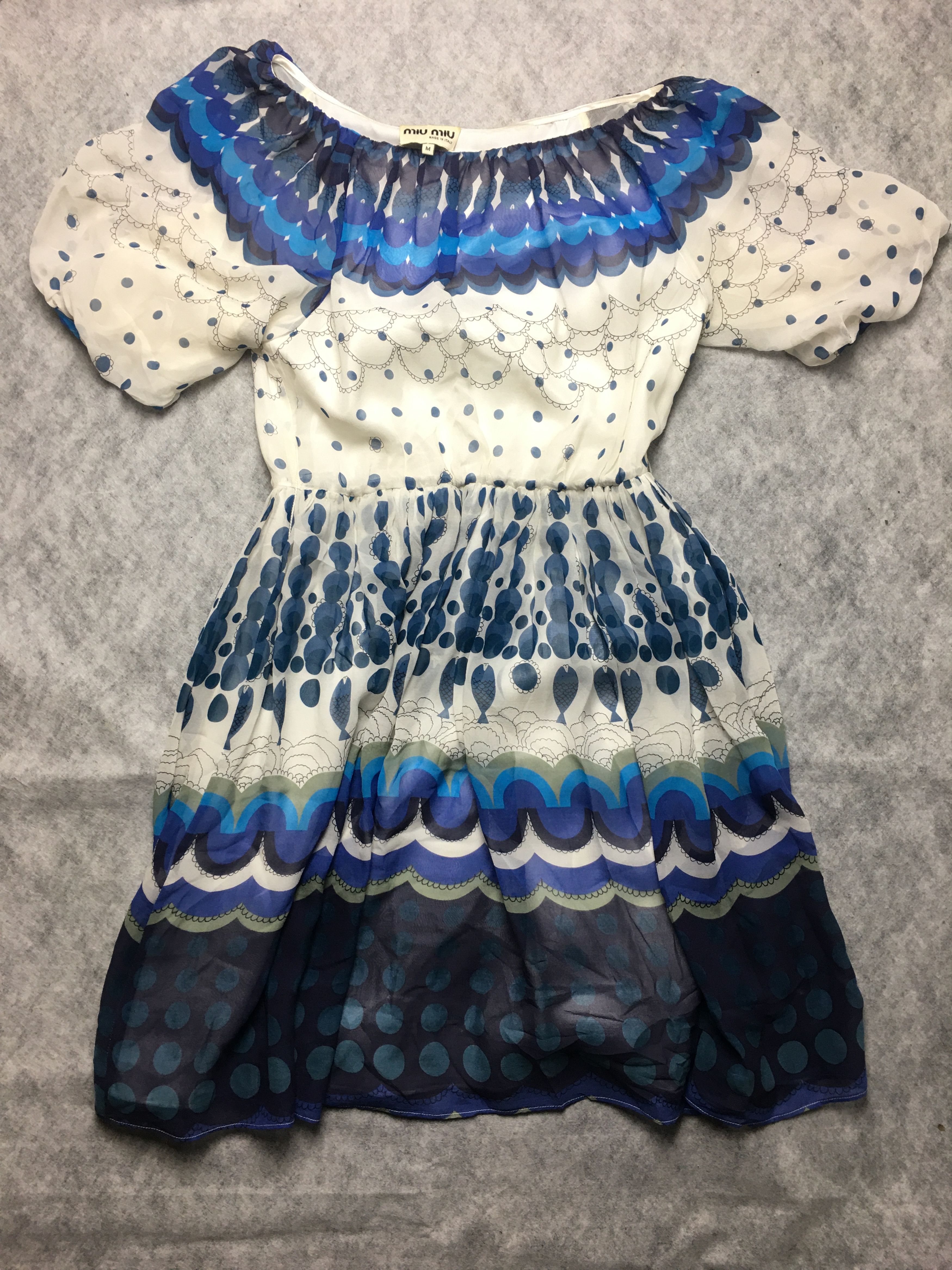 Miu Miu Vintage 90s MIU MIU Silk Dress Mare Print Size M Size M / US 6-8 / IT 42-44 - 5 Thumbnail