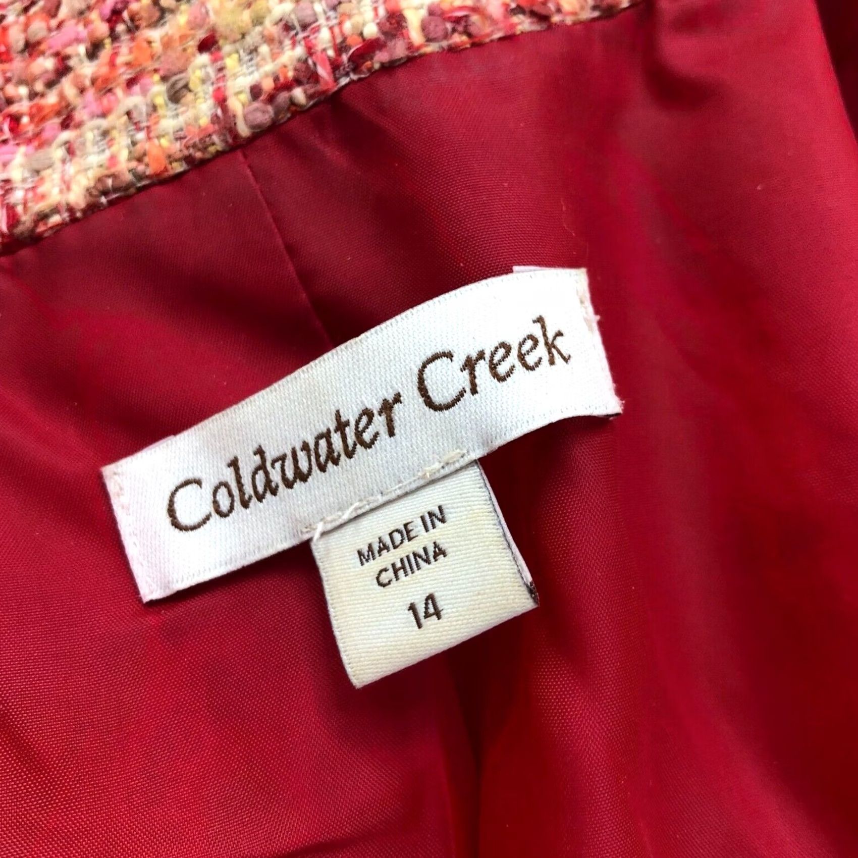Coldwater Creek Coldwater Creek Blazer Jacket Women's Orange Tweed Button Polyester Blend 14 Regular Long Sleeve Mid-Length Blazer Style Mens Womens Girls Size XL / US 12-14 / IT 48-50 - 5 Thumbnail