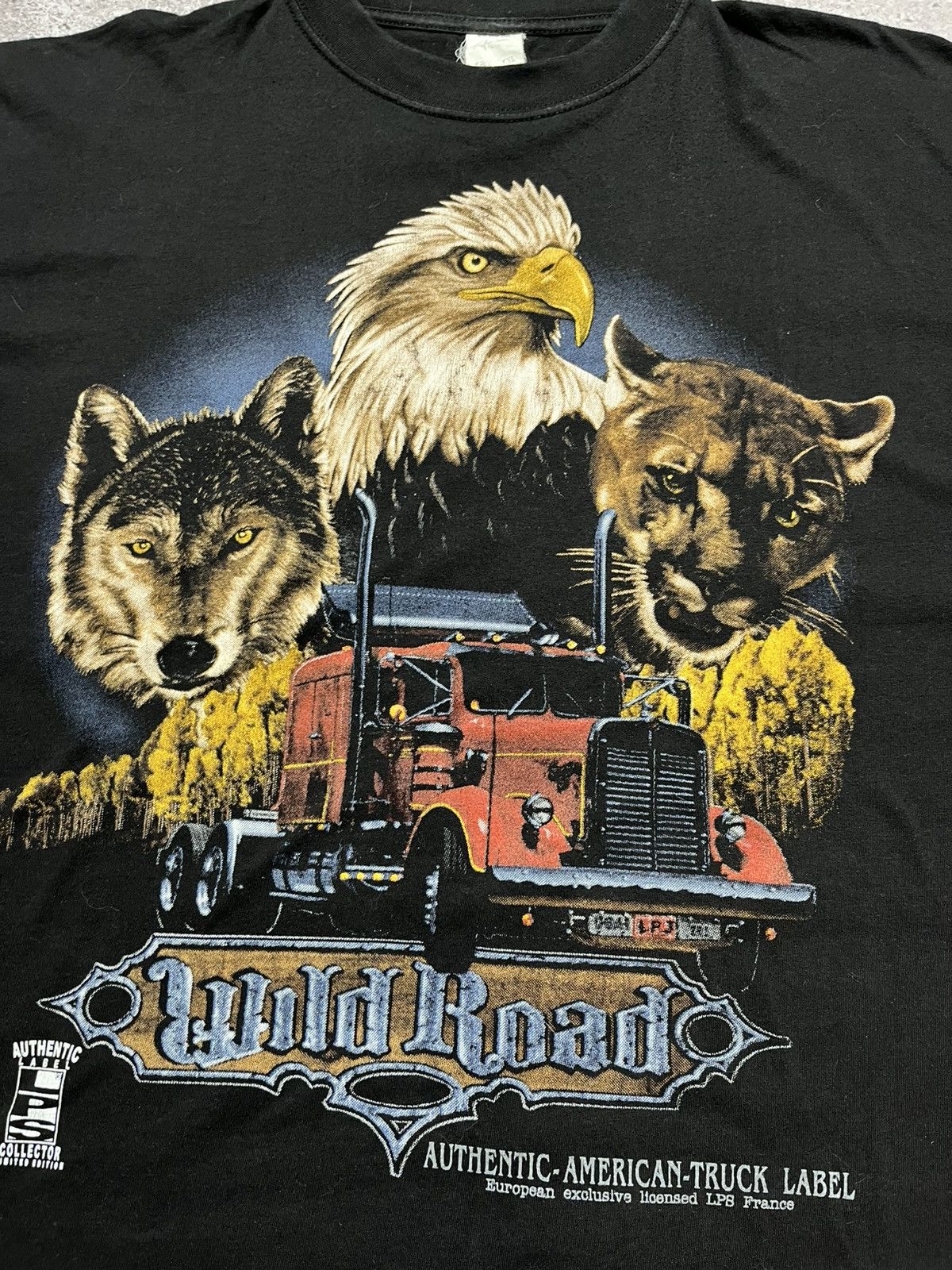 Vintage Vintage 90s WILD ROAD American Truck Harley Davidson T-shirt Size US XXL / EU 58 / 5 - 3 Thumbnail